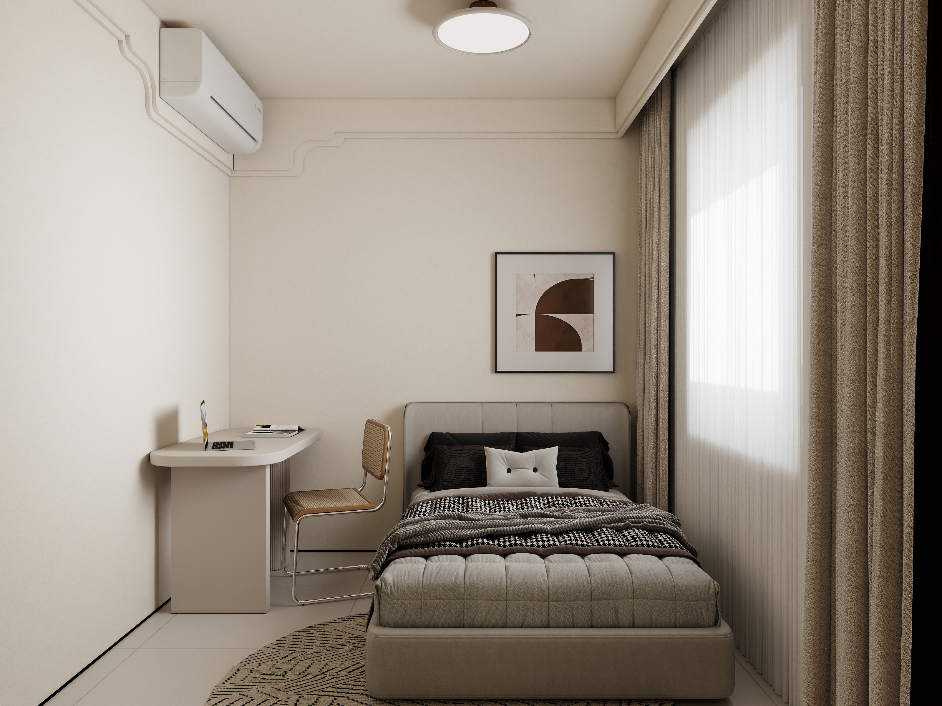 李青越-136平现代简约四居室装修效果图