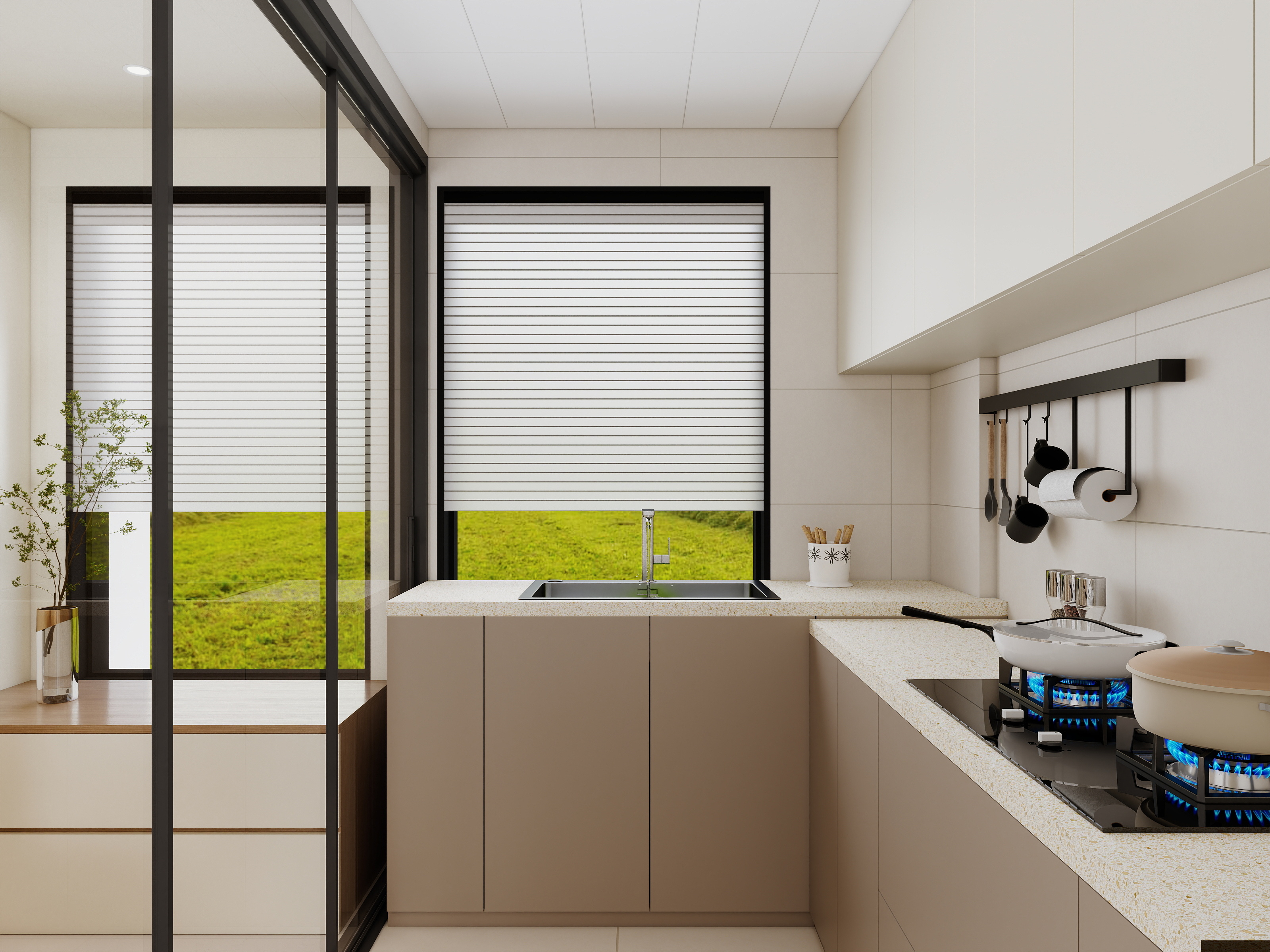 李青越-110平奶油三居室装修效果图