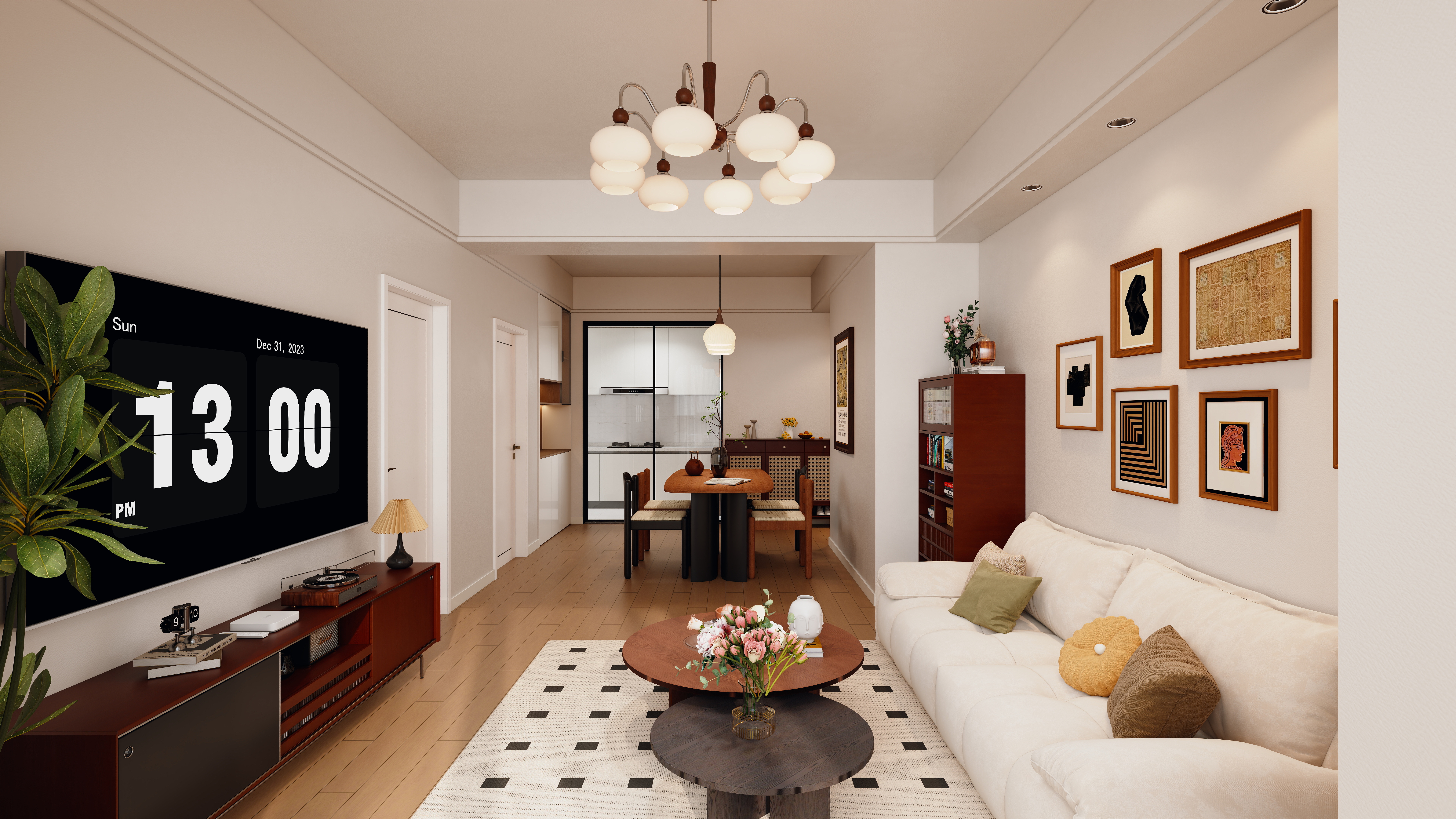 武汉装修王老师-80平旧房改造中古风装修效果图