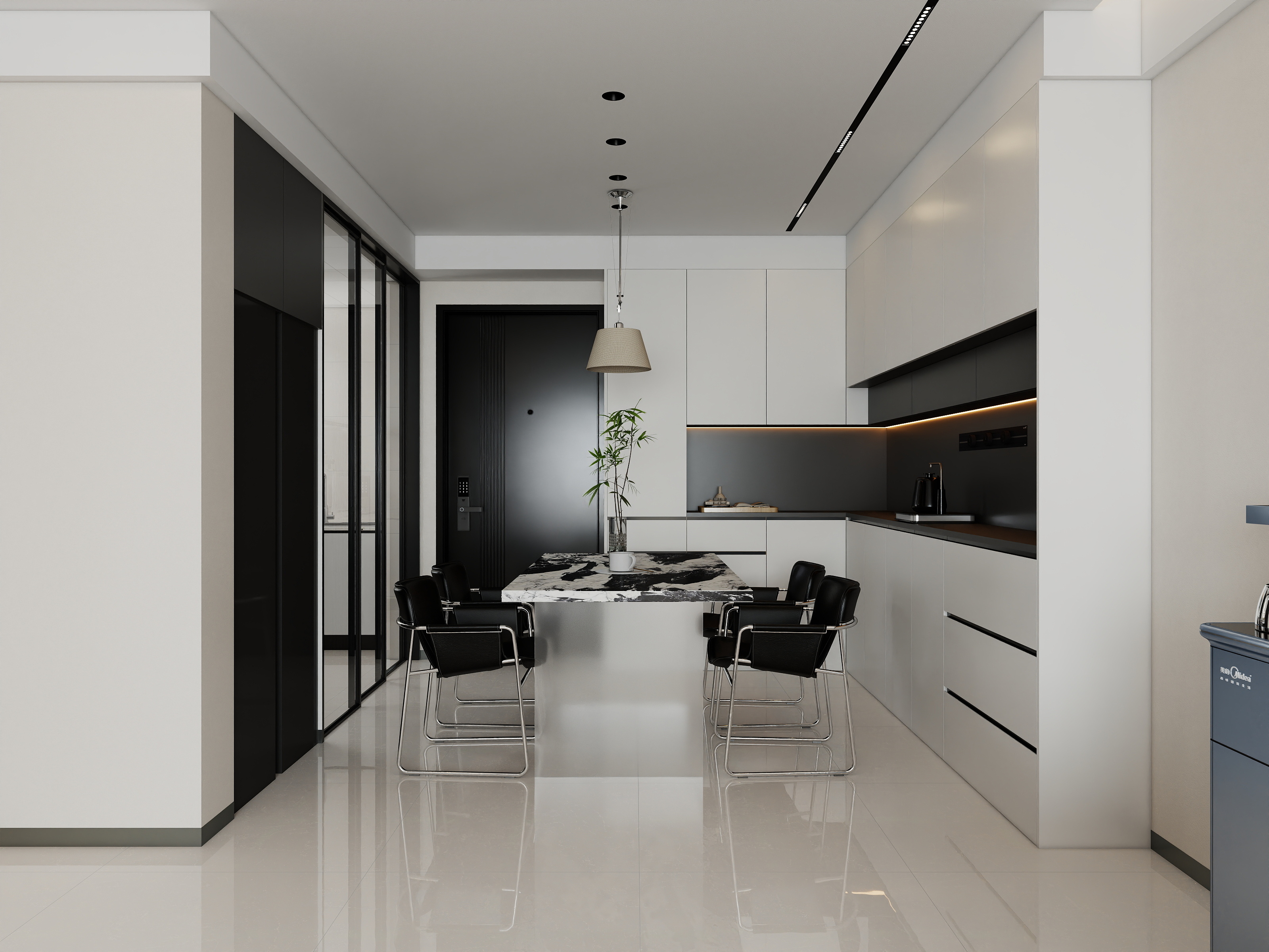 李青越-96平三室现代风格装修效果图