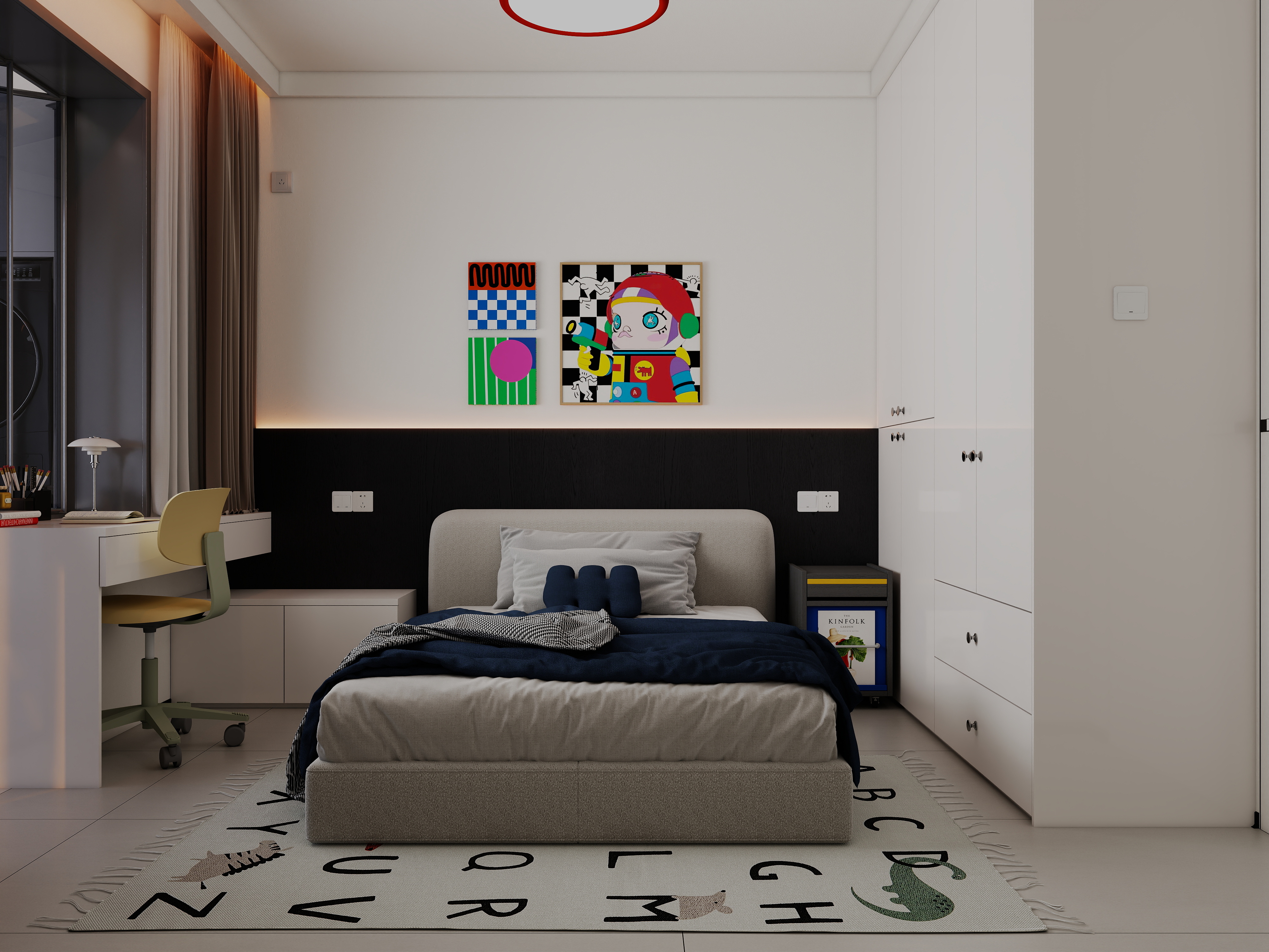 觅境设计工作室-131平米现代包豪斯装修效果图