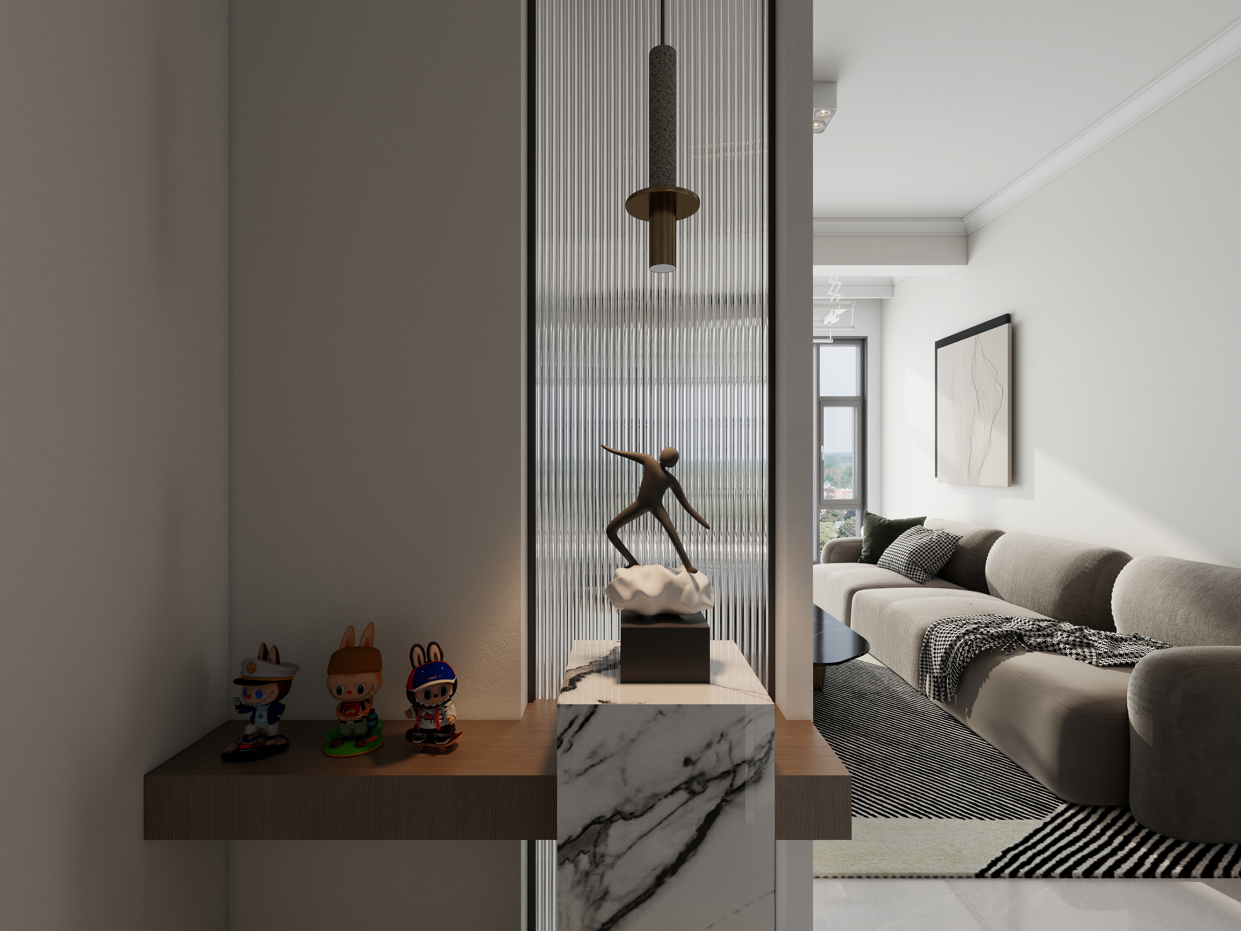 乔眠-77m²两室-现代风格-装修设计方案