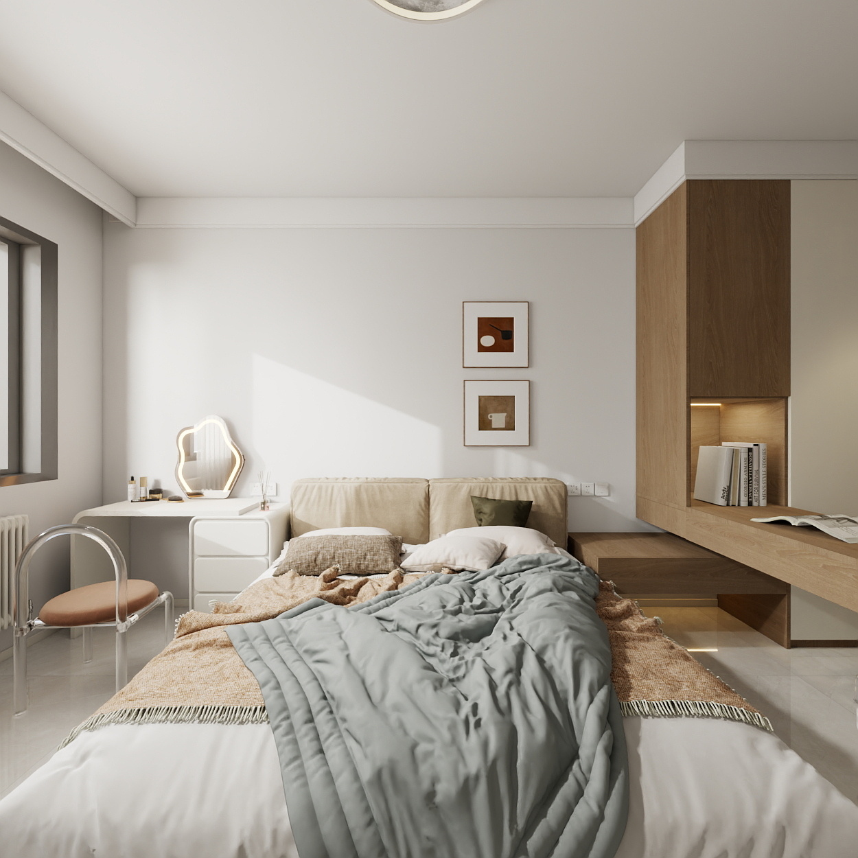 设计师珂源-美联奥公馆奶油112㎡3室一层主卧装修效果图第4张