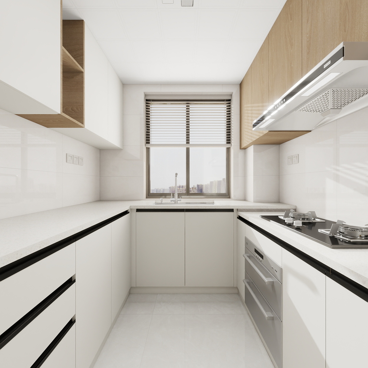 设计师珂源-美联奥公馆奶油112㎡3室一层厨房装修效果图第3张