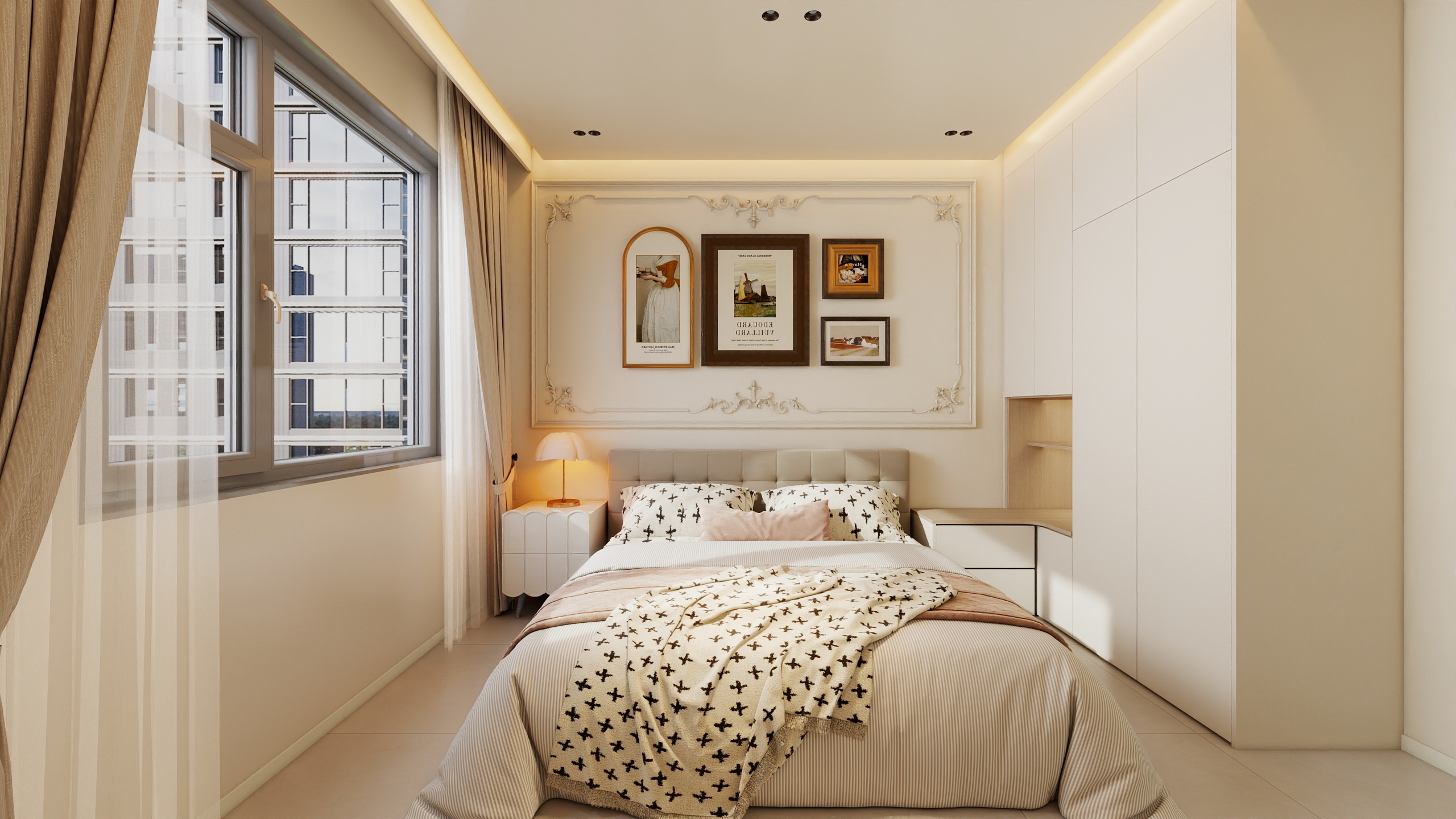 歓嬉-中凯毓秀简法奶油风装修效果图