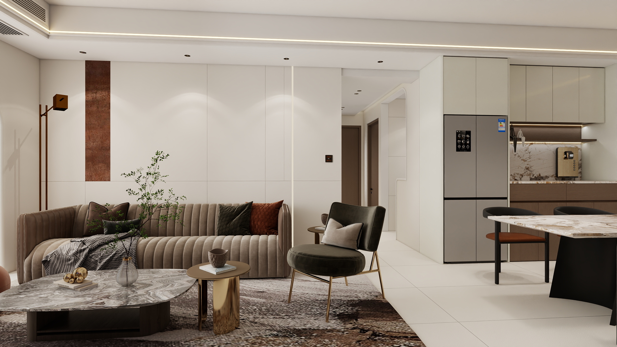 晓雨木作-望江阁奶油风双移门装修效果图