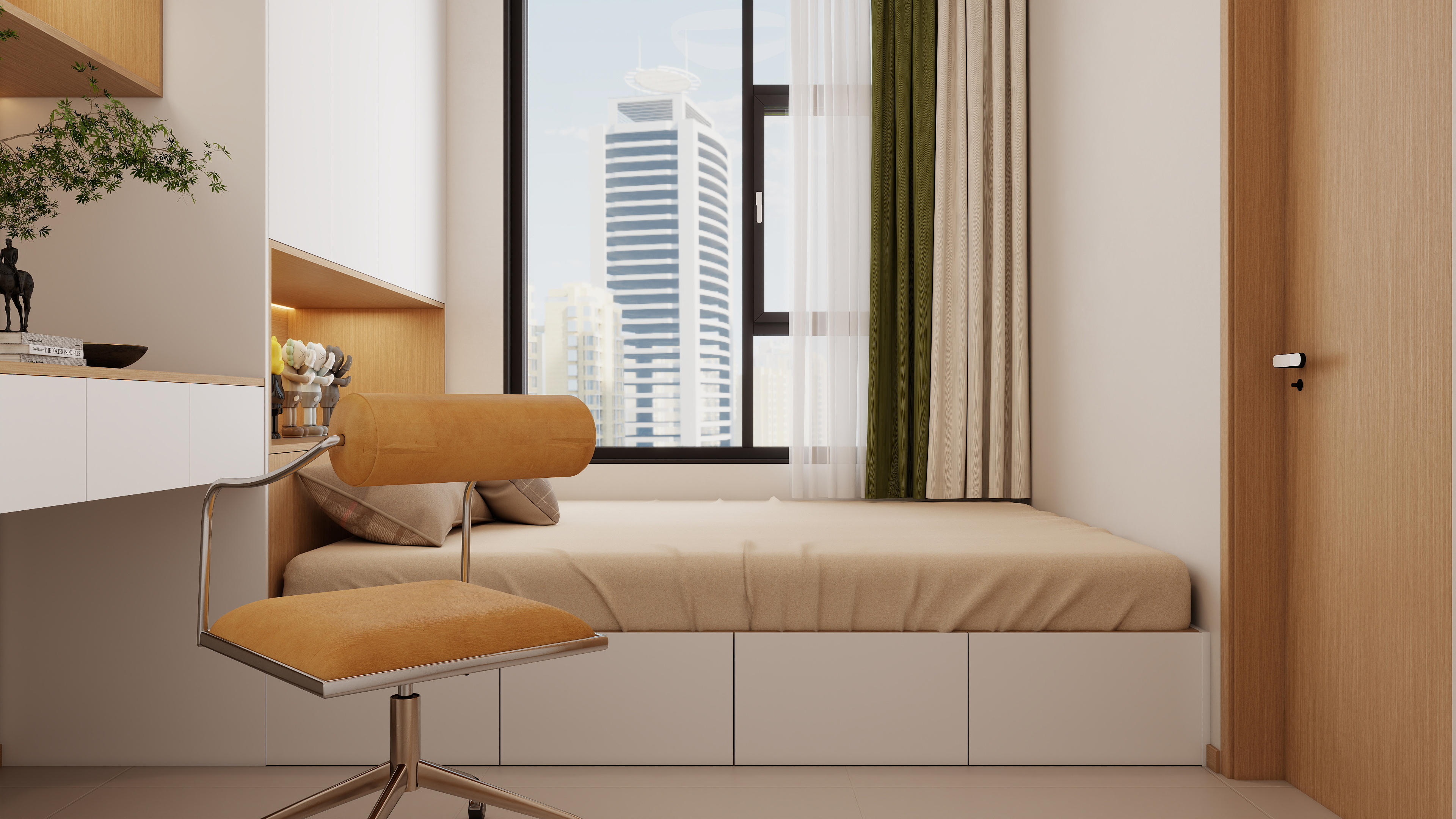 庄育霖-汇金福园86平奶油原木风3室装修效果图