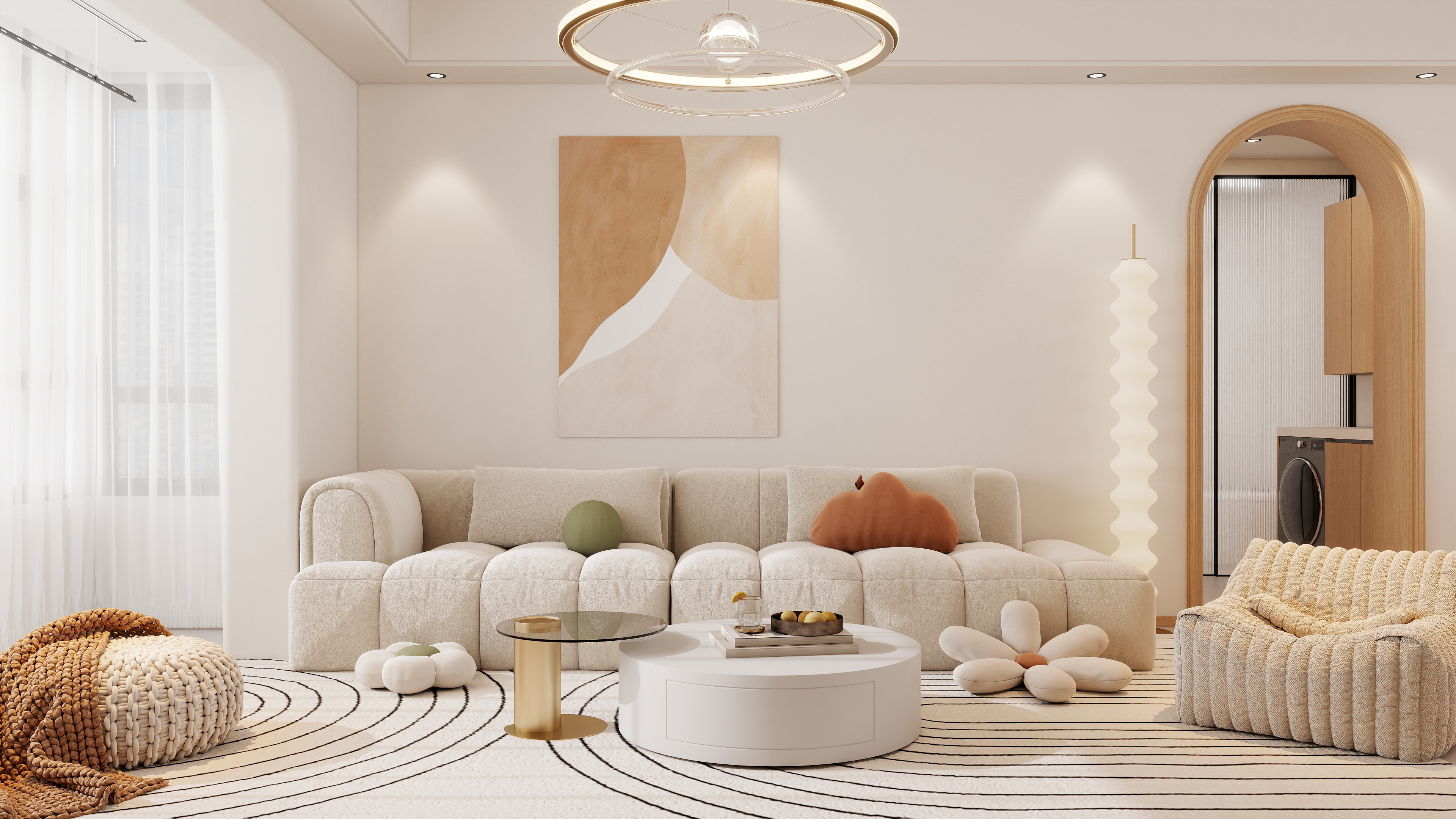 庄育霖-汇金福园86平奶油原木风3室装修效果图