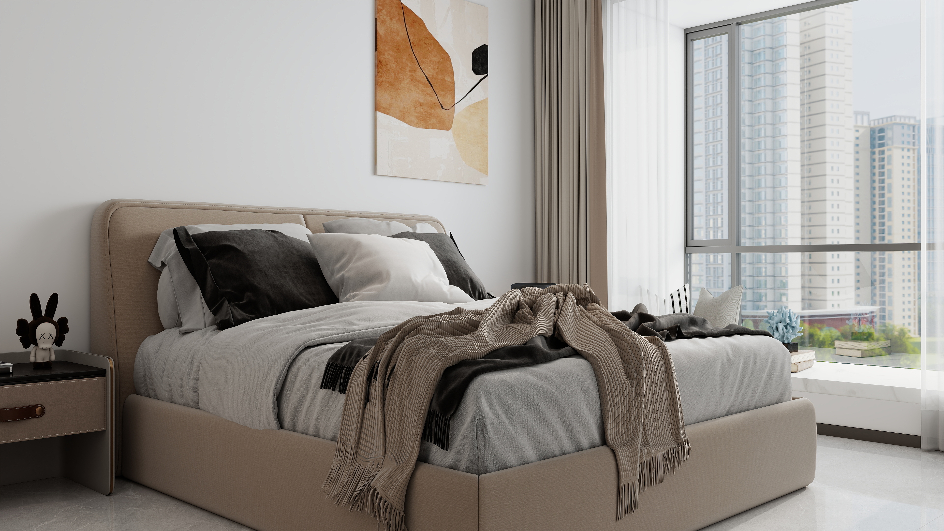 李佳洋-聚金润园121平现代黑白灰3室装修效果图