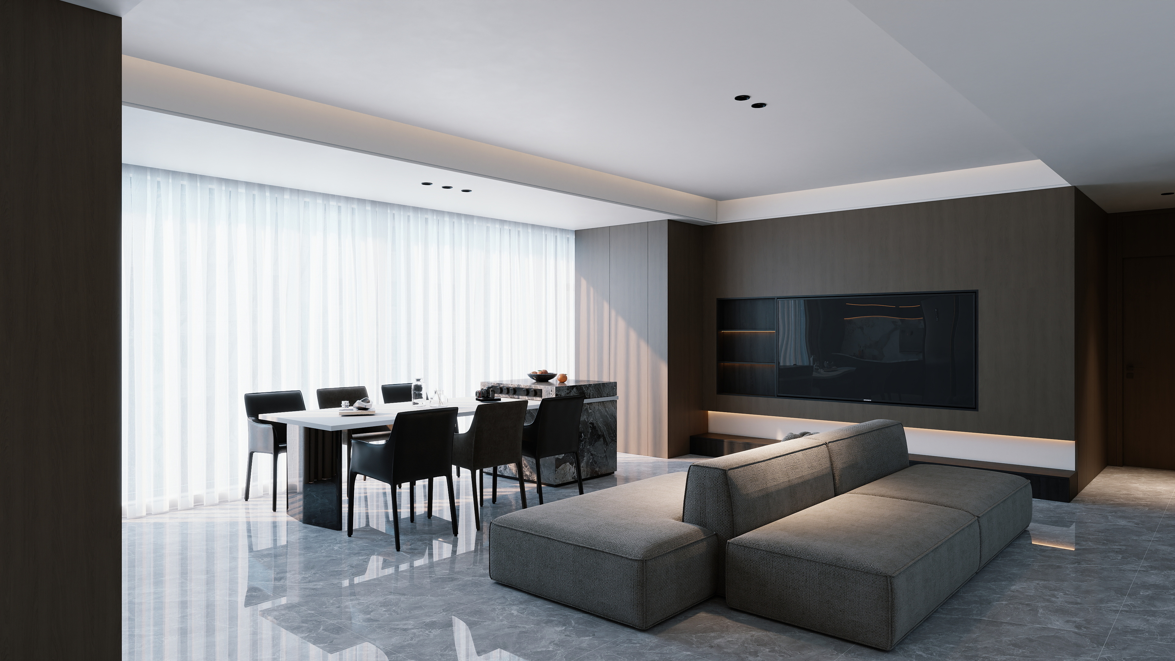 -蜀道宽境极简意式3室装修效果图