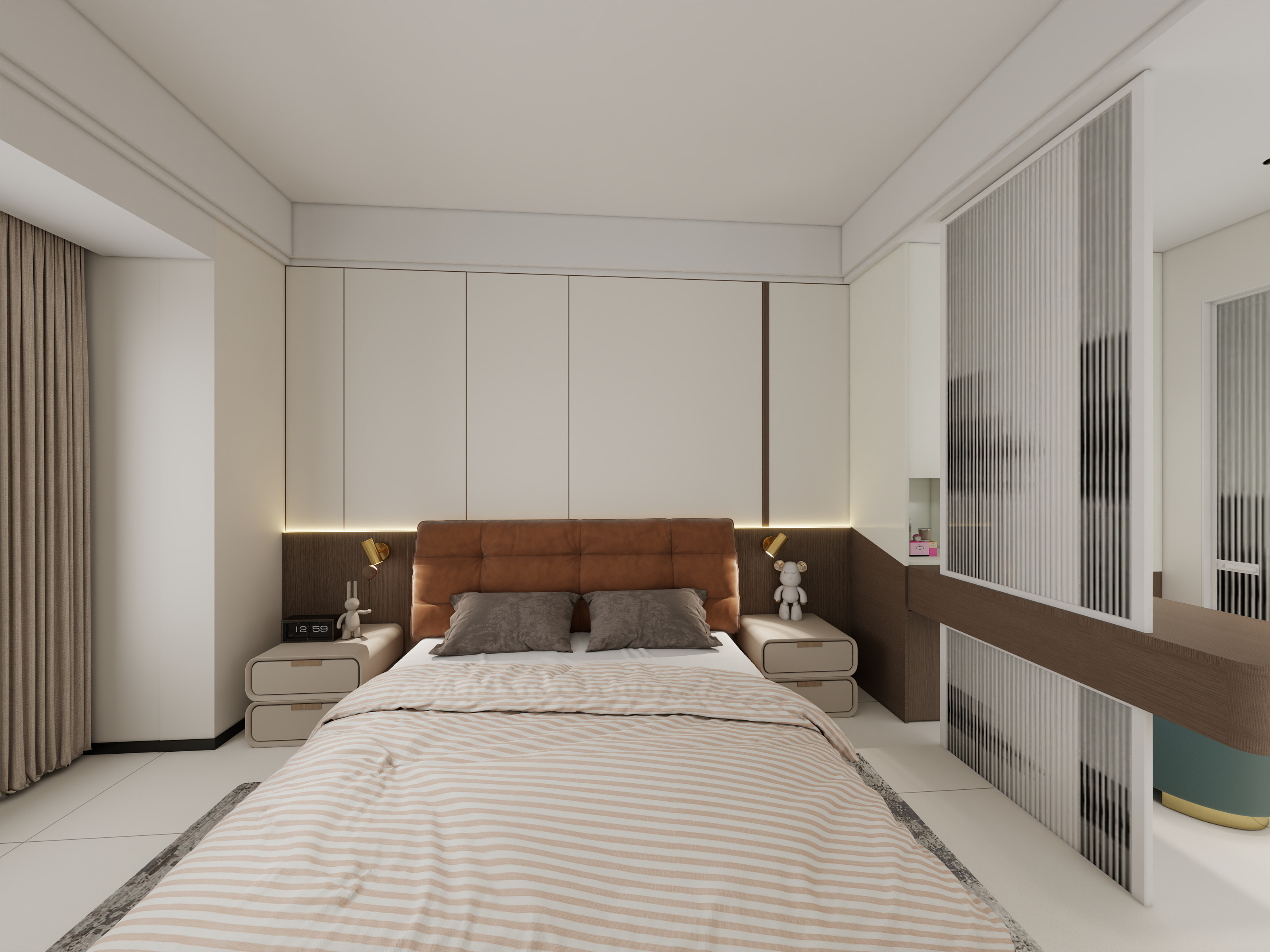 晓雨木作-望江阁奶油风双移门装修效果图