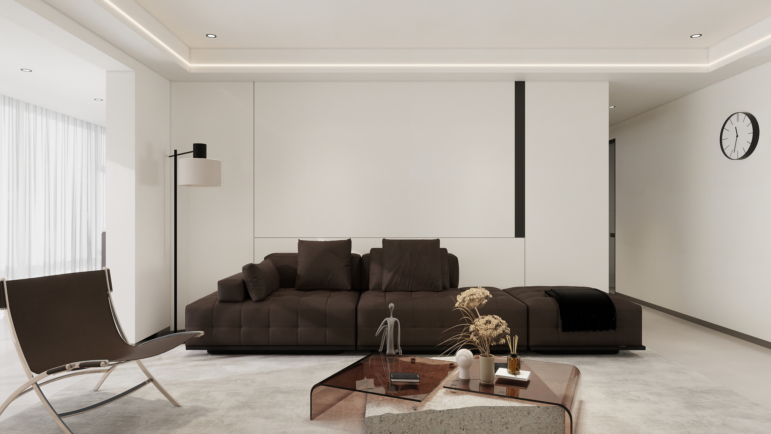 李青越-94平方现代极简三居室装修效果图