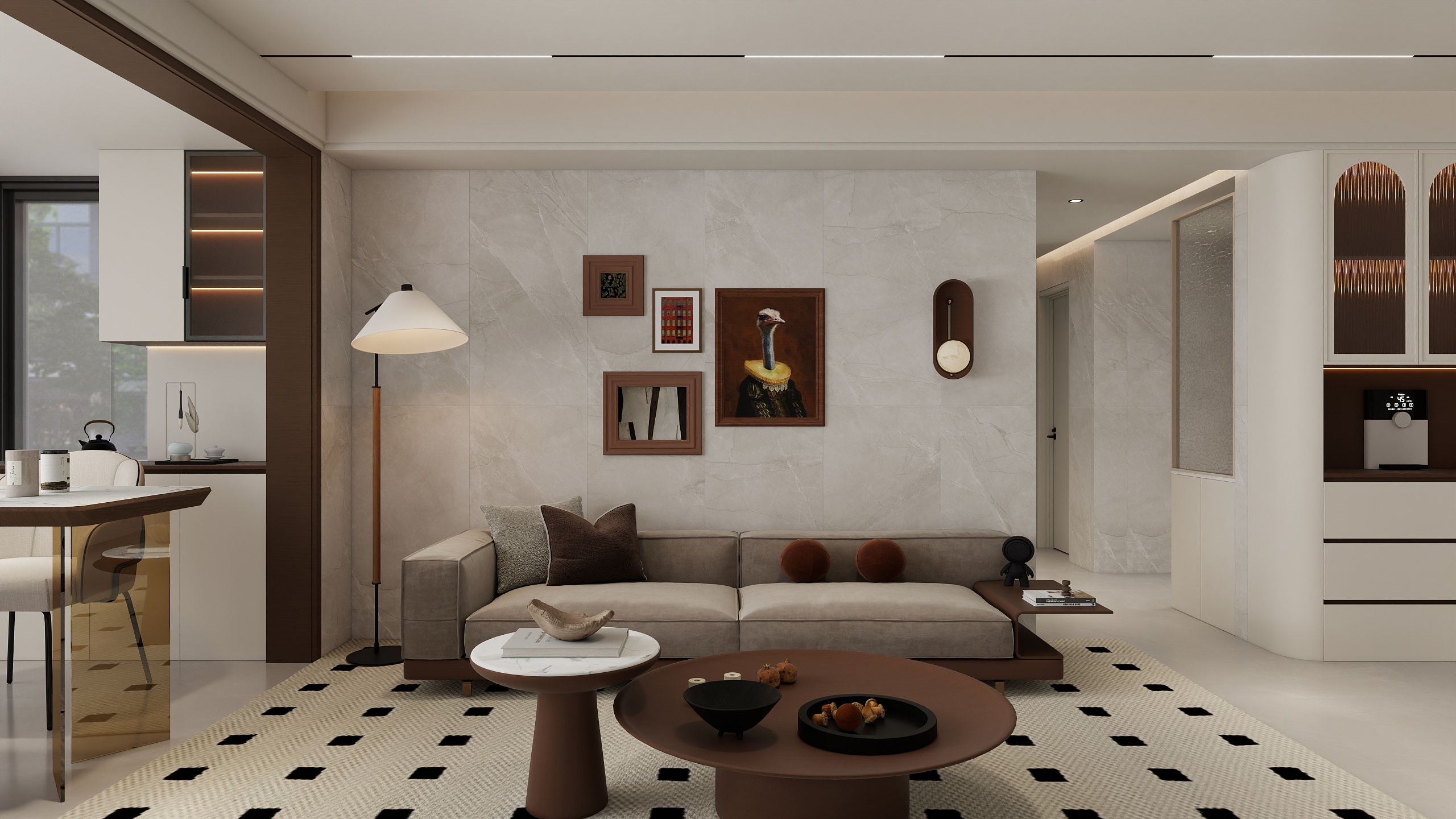 李青越-现代简约三居室装修效果图