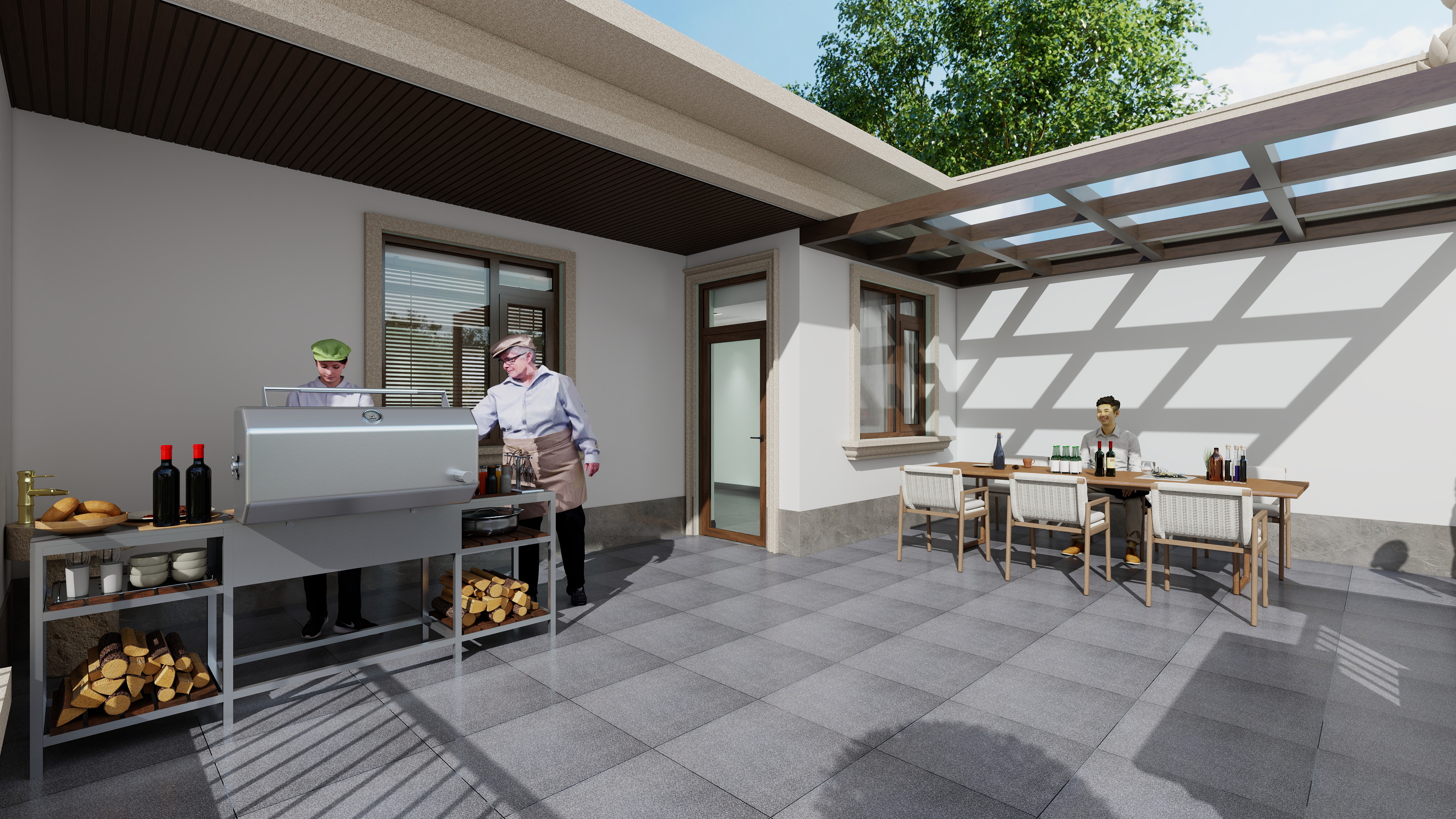 神马云在线-简美1+3层自建别墅726.96平装修效果图