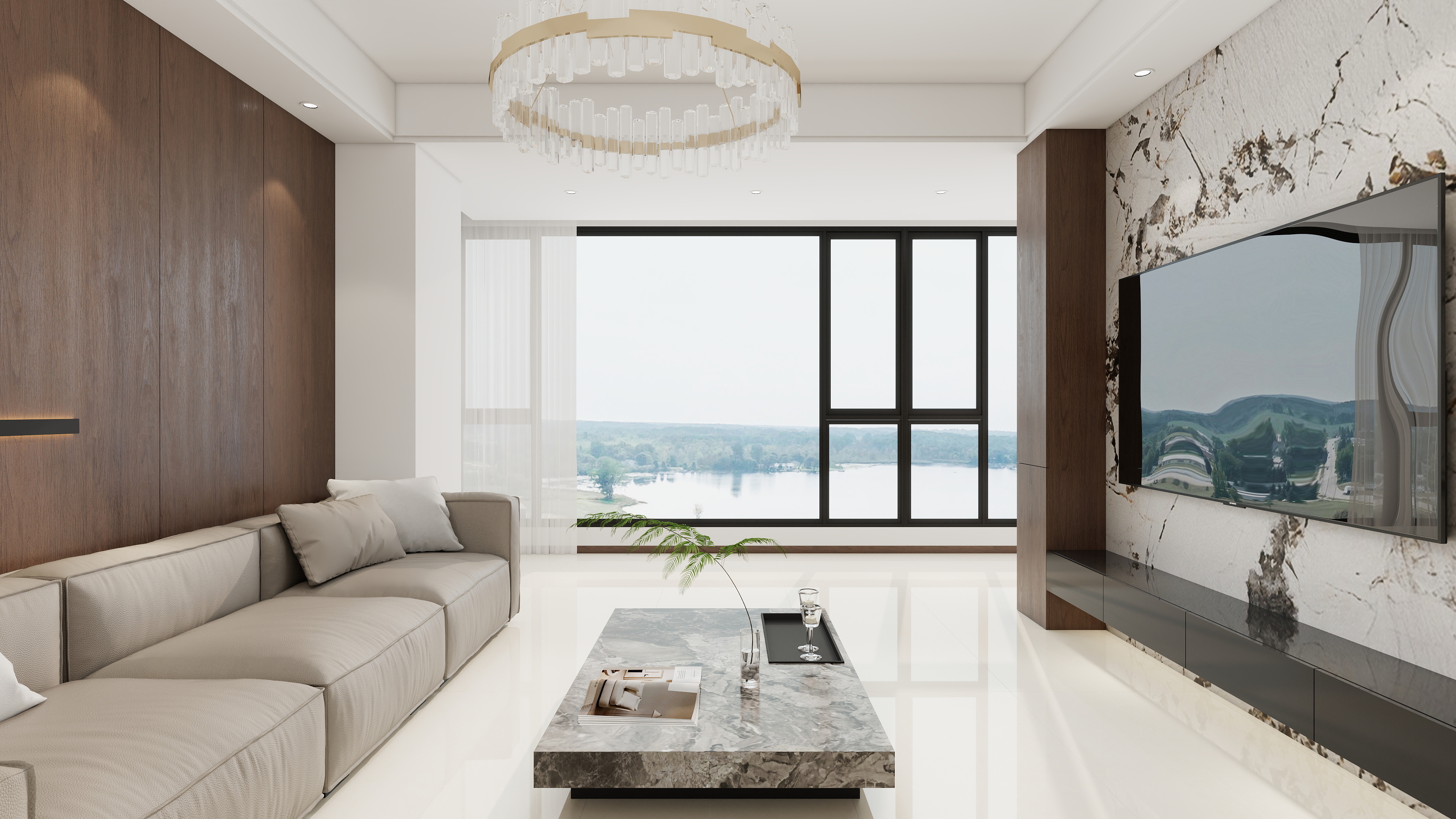 李青越-130方意式三居室装修效果图