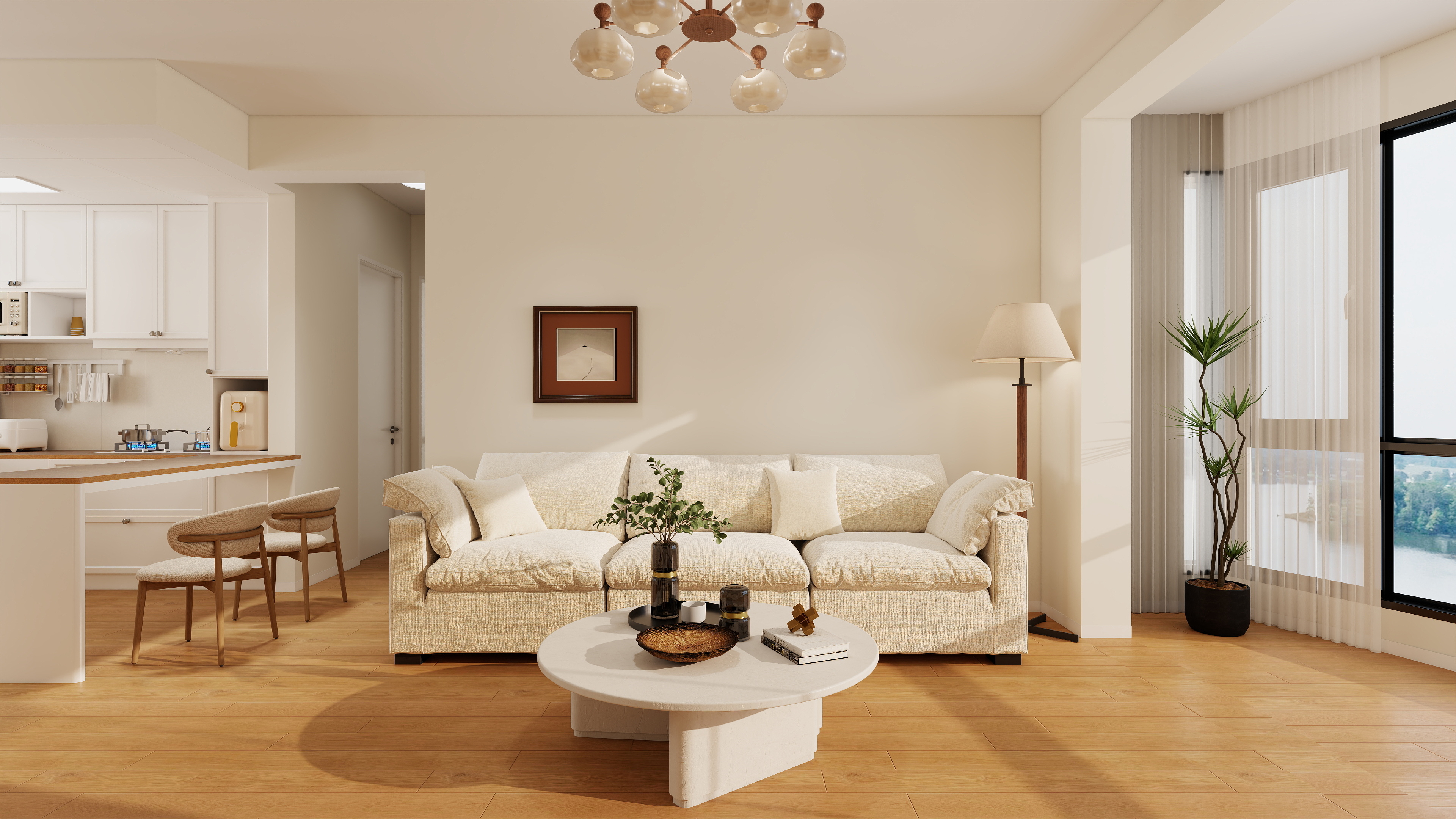 李青越-71方原木风两居室装修效果图