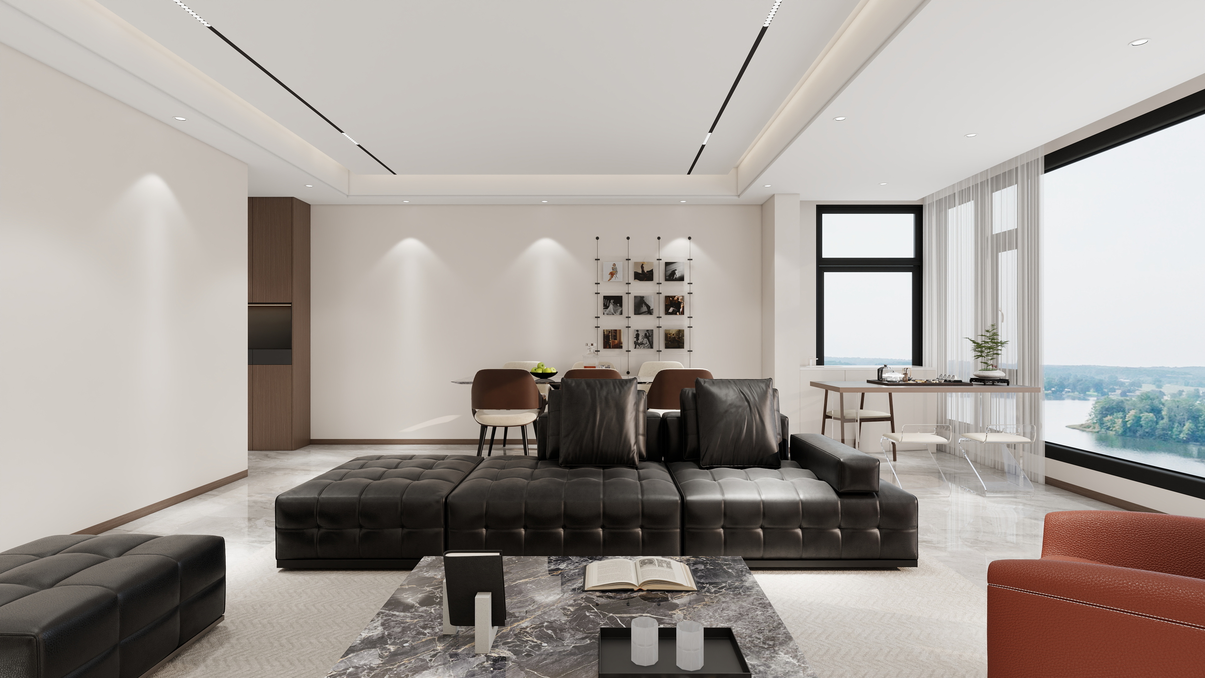 李青越-129方现代黑白灰三居室装修效果图