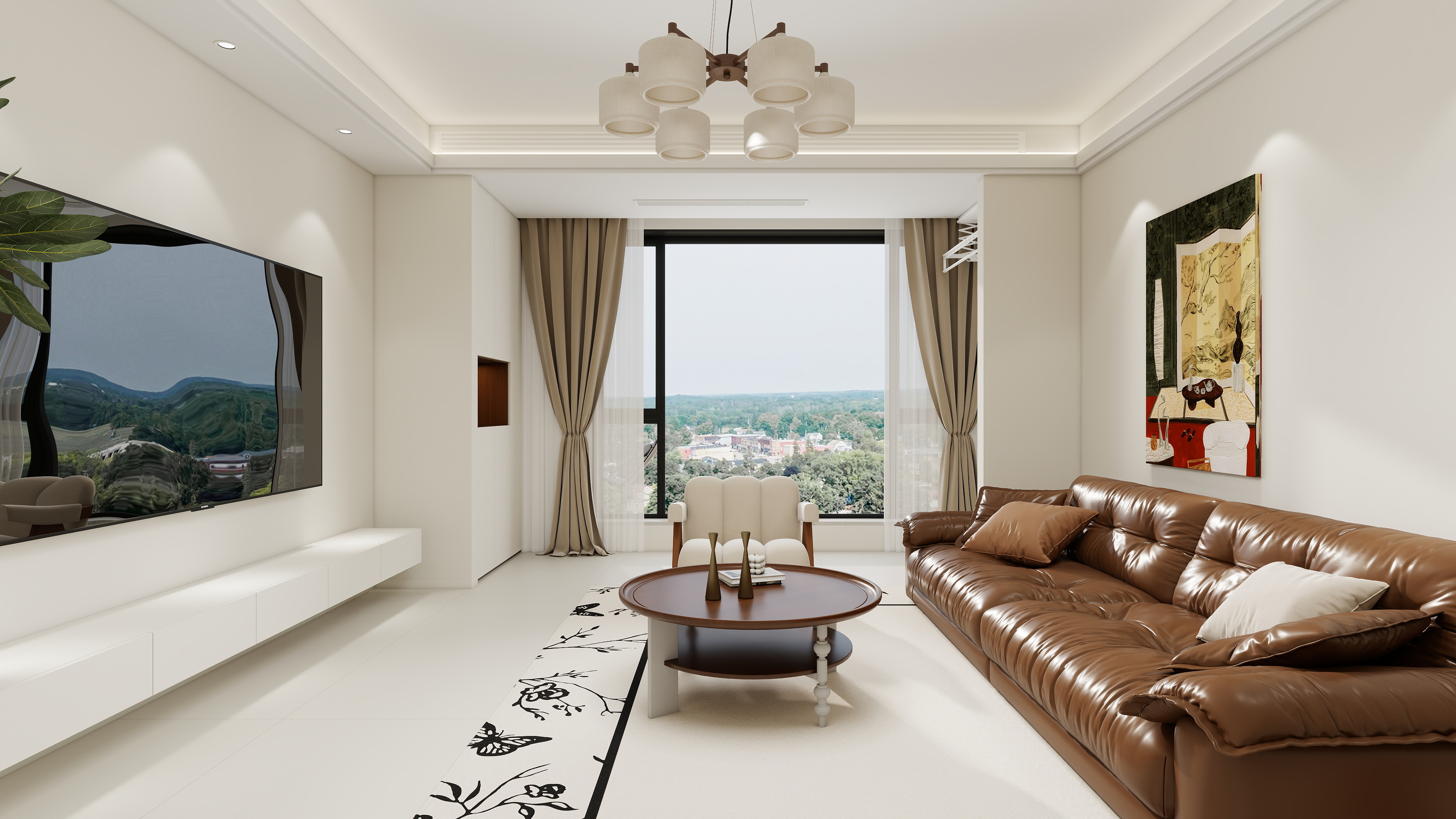 李青越-134方中古风三居室装修效果图