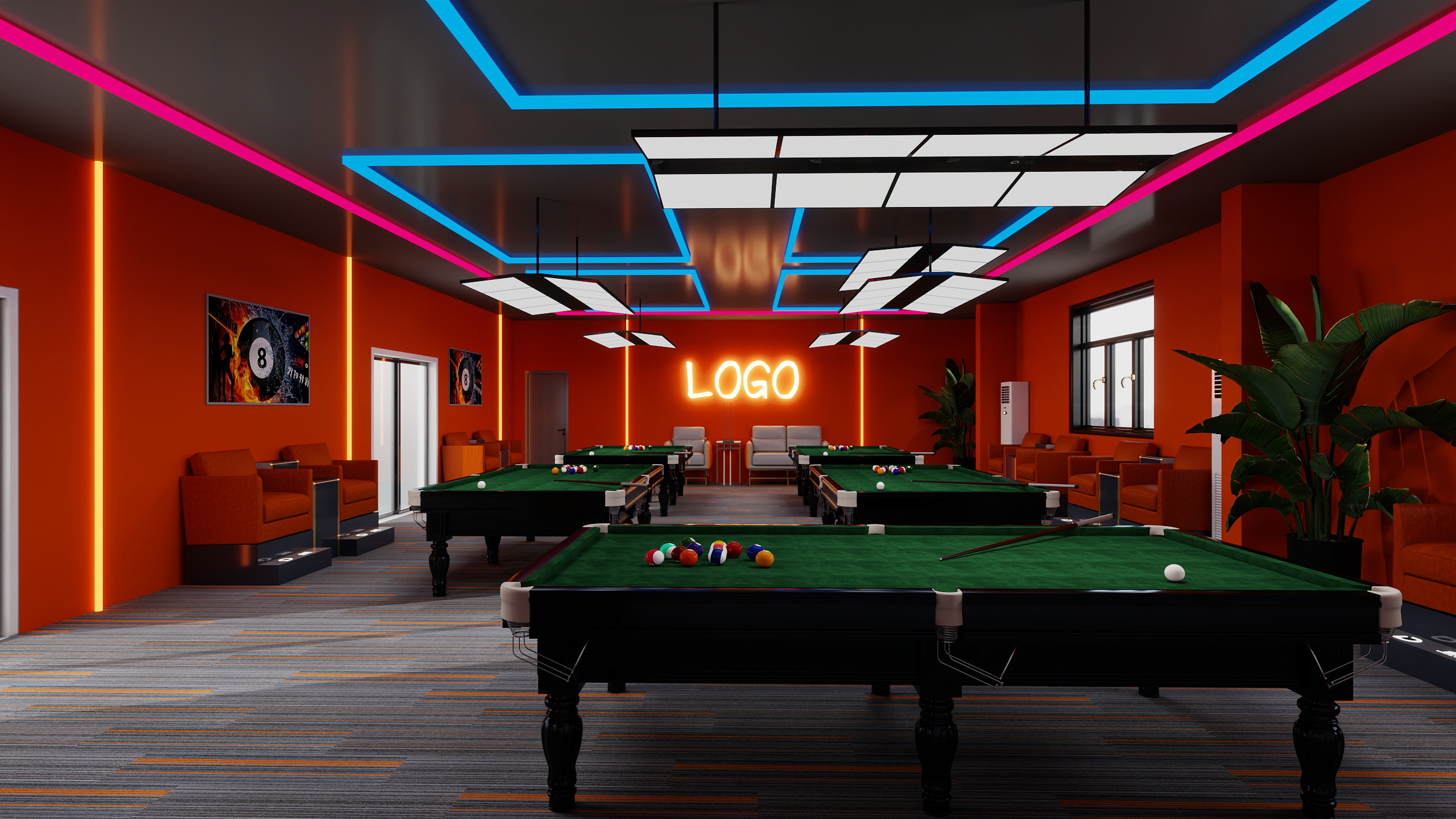 WindyHILL.-170平方台球厅（2025.8）一层大厅装修效果图第5张