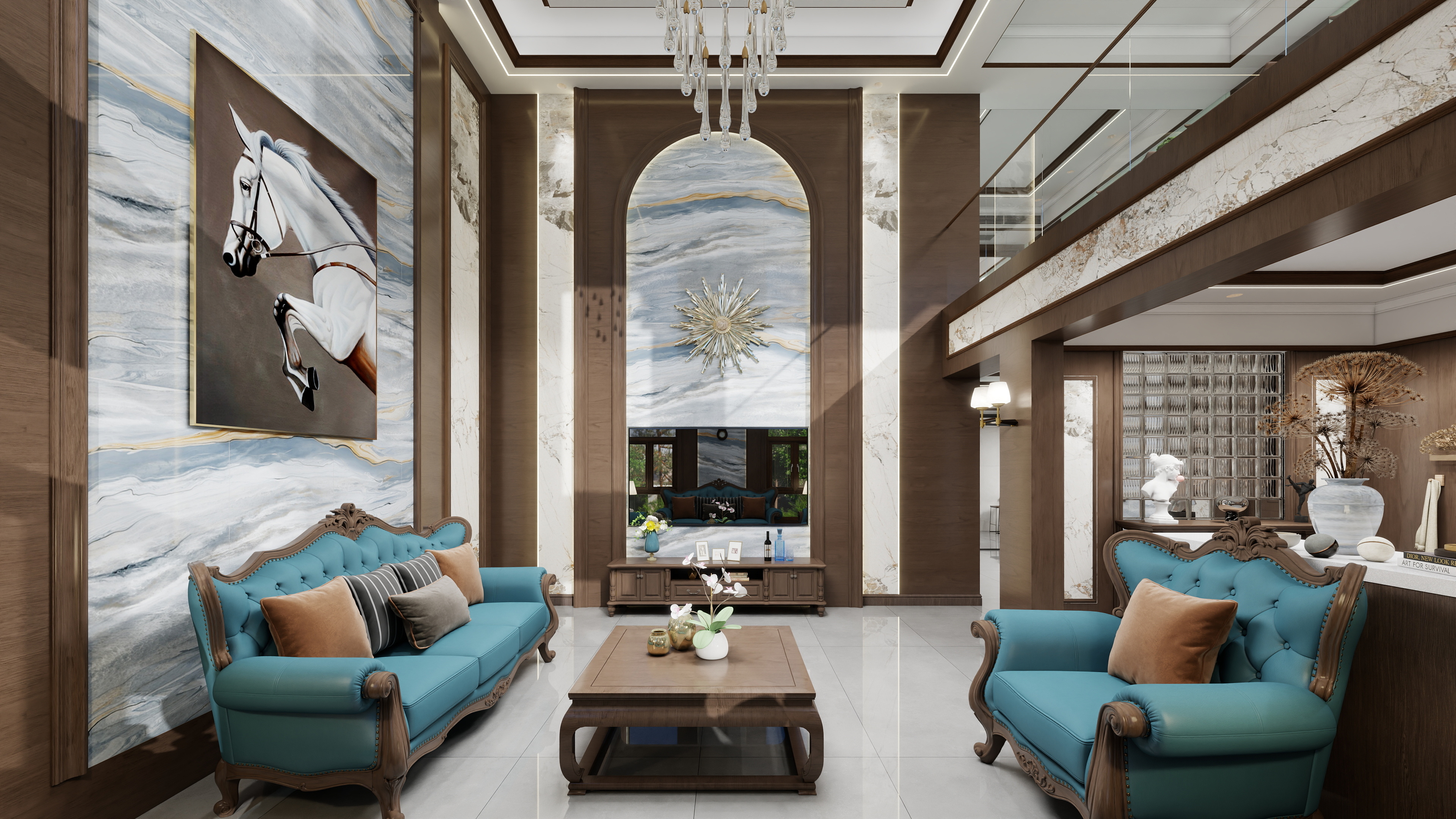 神马云在线-简美1+3层自建别墅726.96平装修效果图