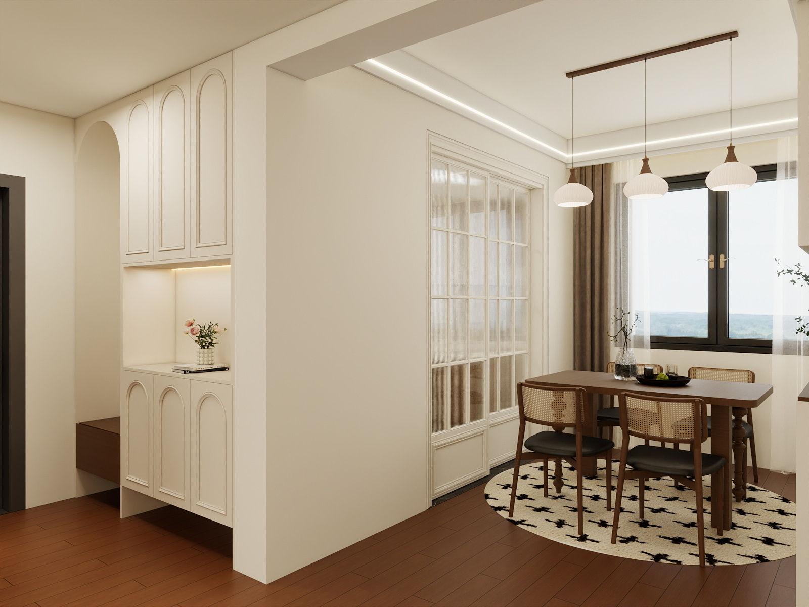 500一套_韩昊霖-奶油中古风装修效果图