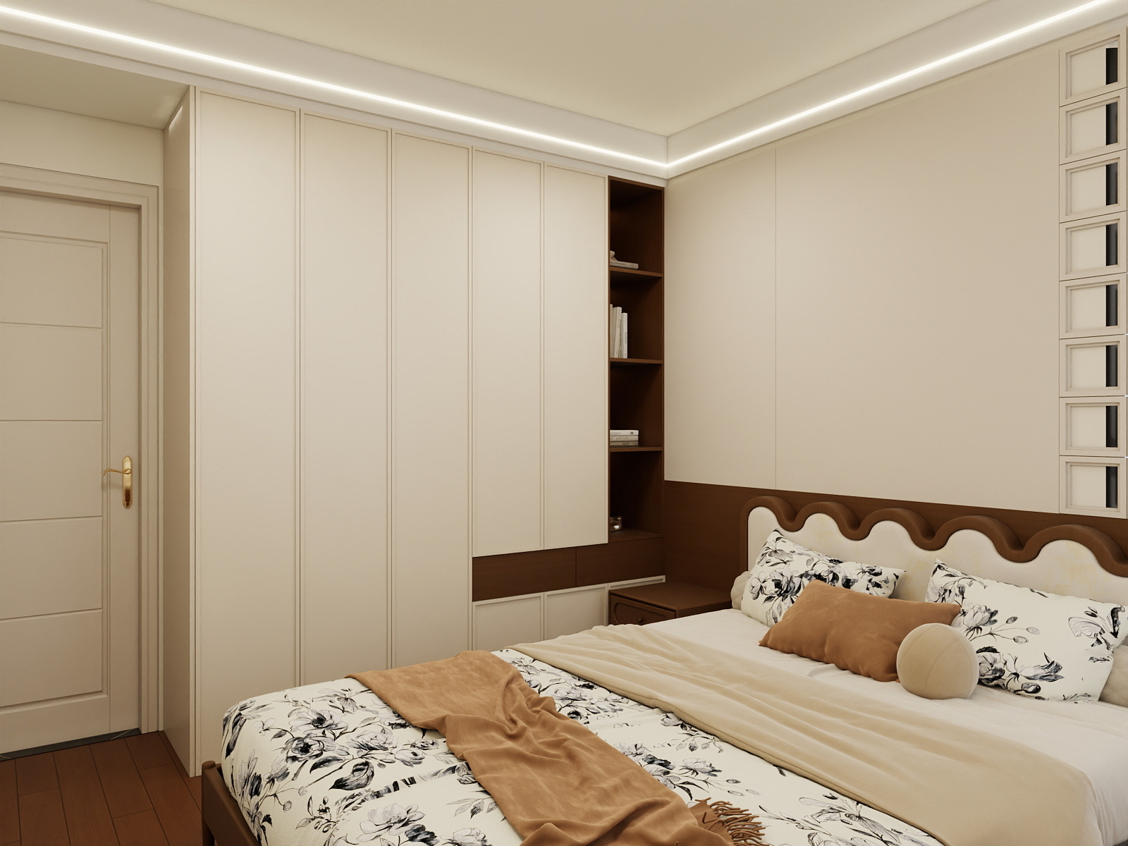 500一套_韩昊霖-奶油中古风装修效果图