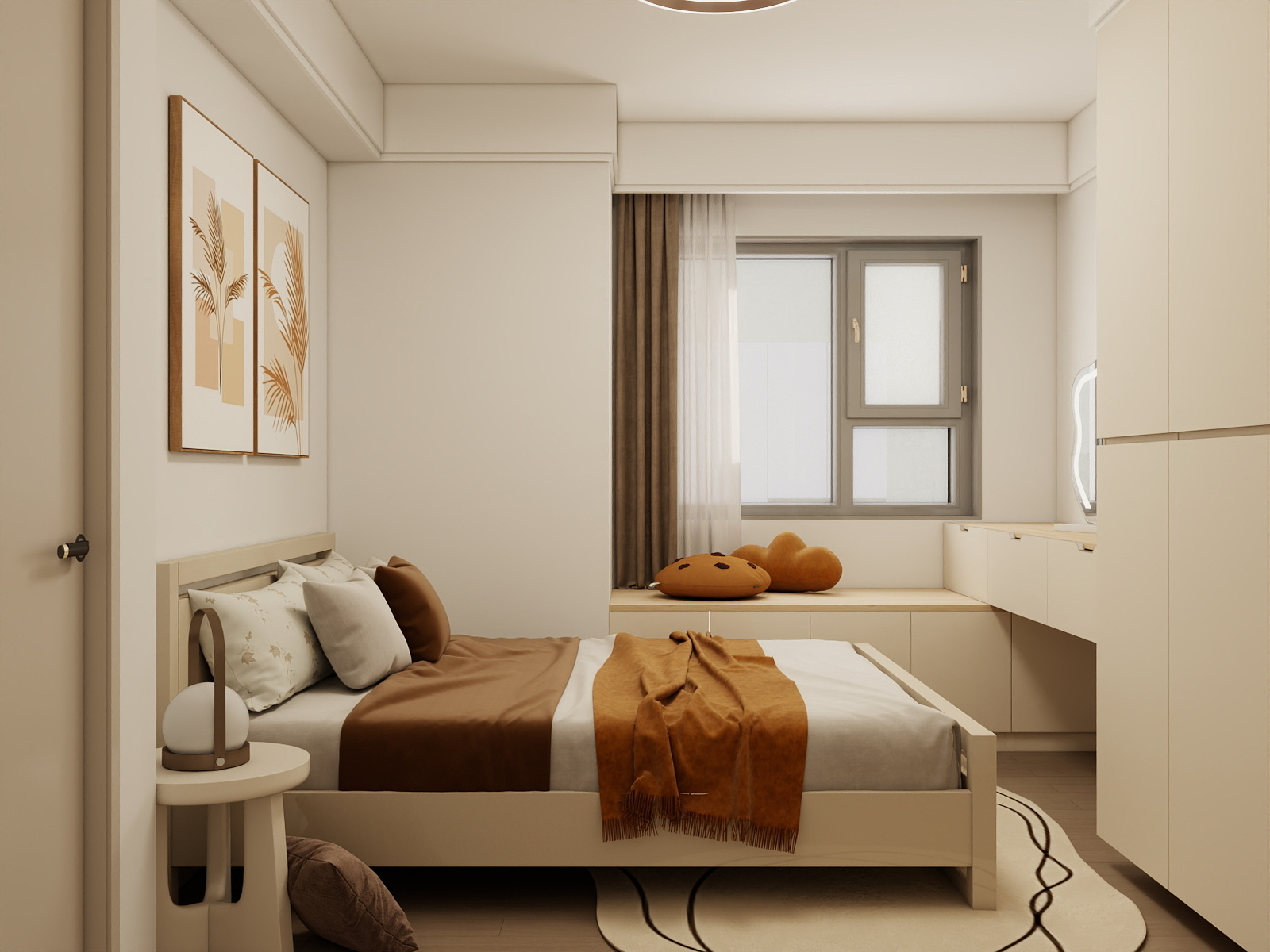 派欣-146㎡5室一层主卧装修效果图第3张