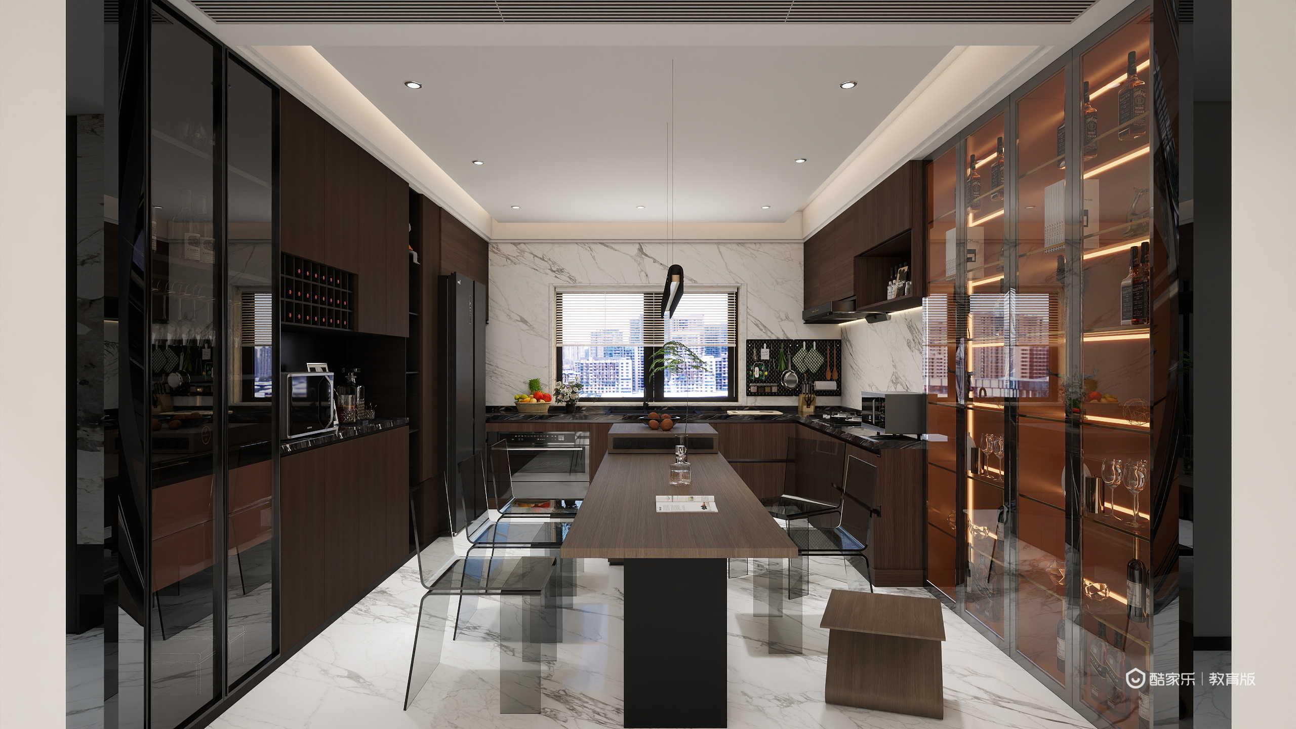 郑杭盈-《托斯卡纳之光》意式轻奢136²m三室二厅二卫装修效果图