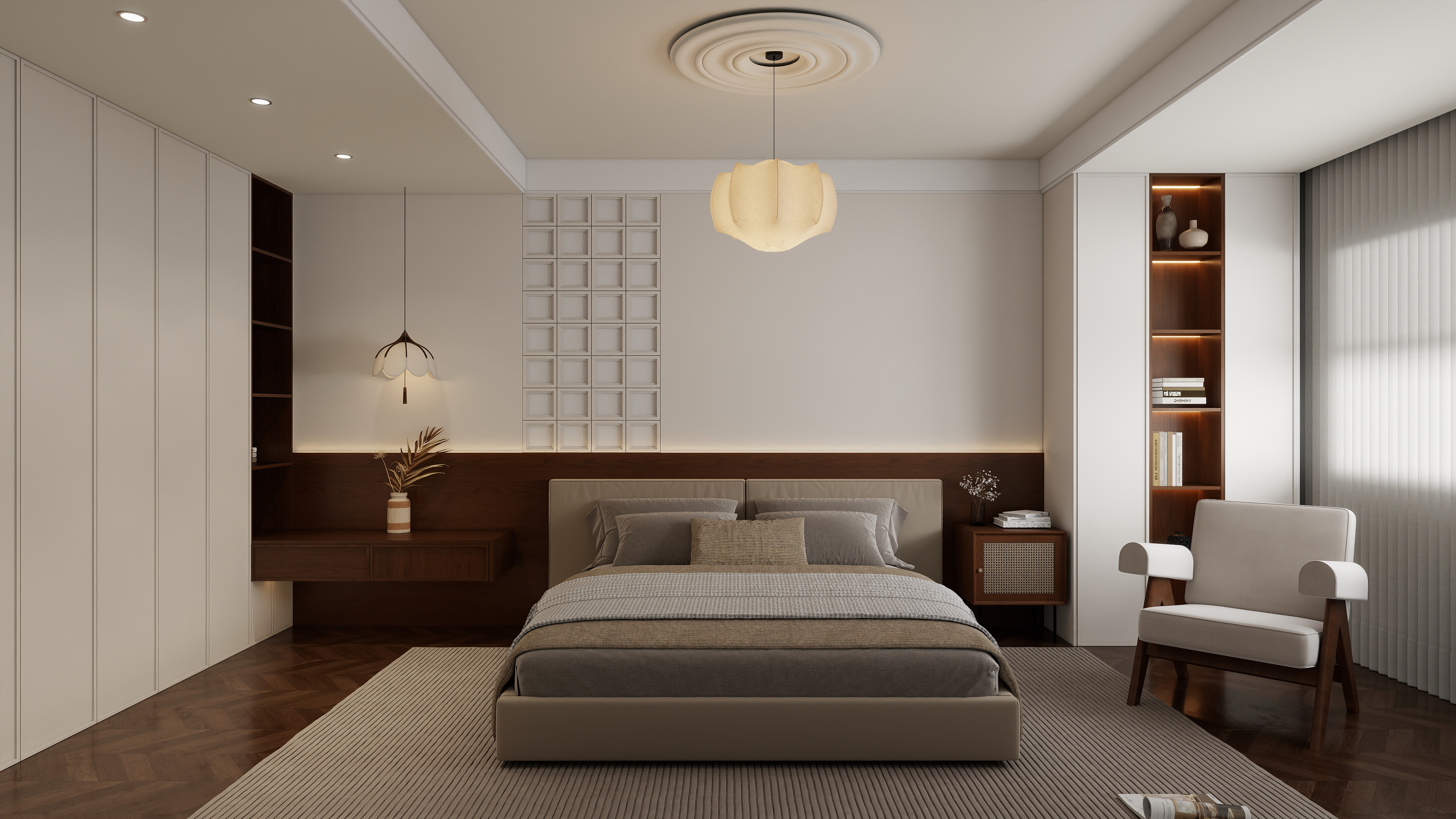 文木一心-万科城-中古风装修效果图