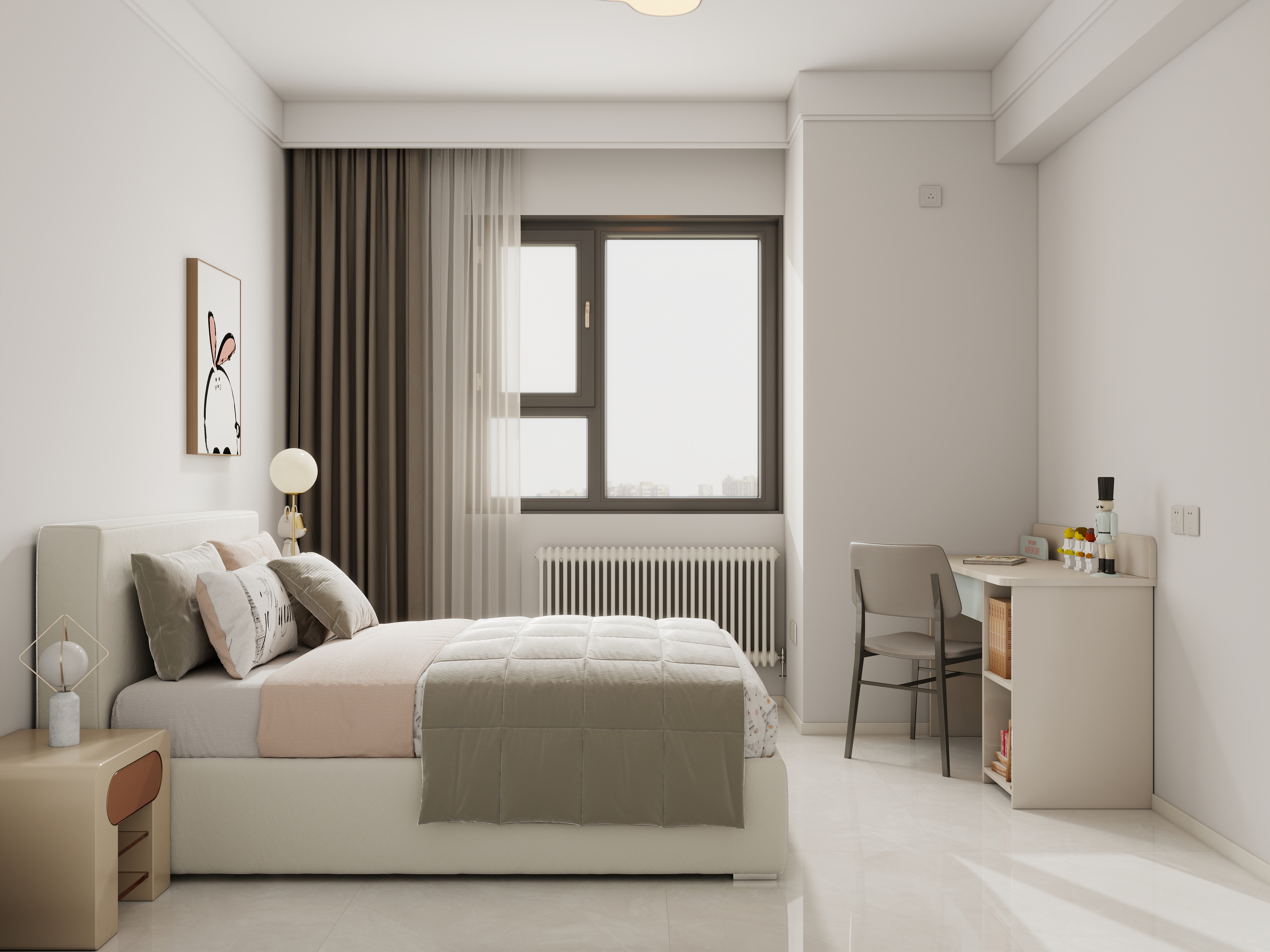 设计师珂源-美联奥公馆奶油112㎡3室一层儿童房装修效果图第2张