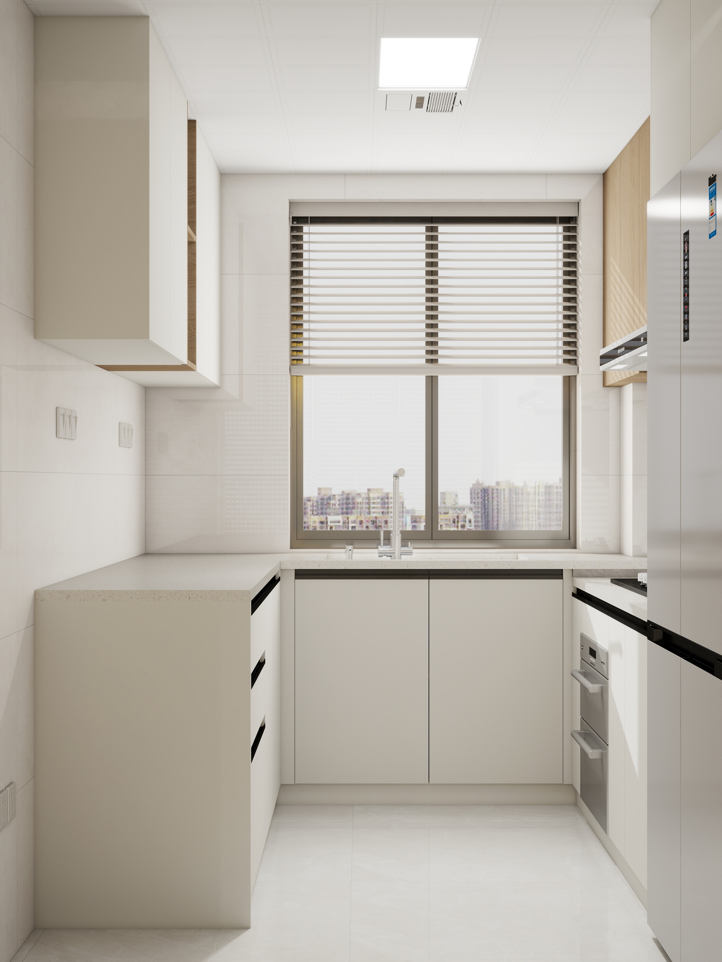 设计师珂源-美联奥公馆奶油112㎡3室一层厨房装修效果图第2张