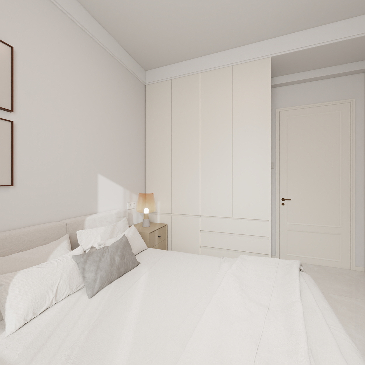 设计师珂源-美联奥公馆奶油112㎡3室一层老人房装修效果图第3张