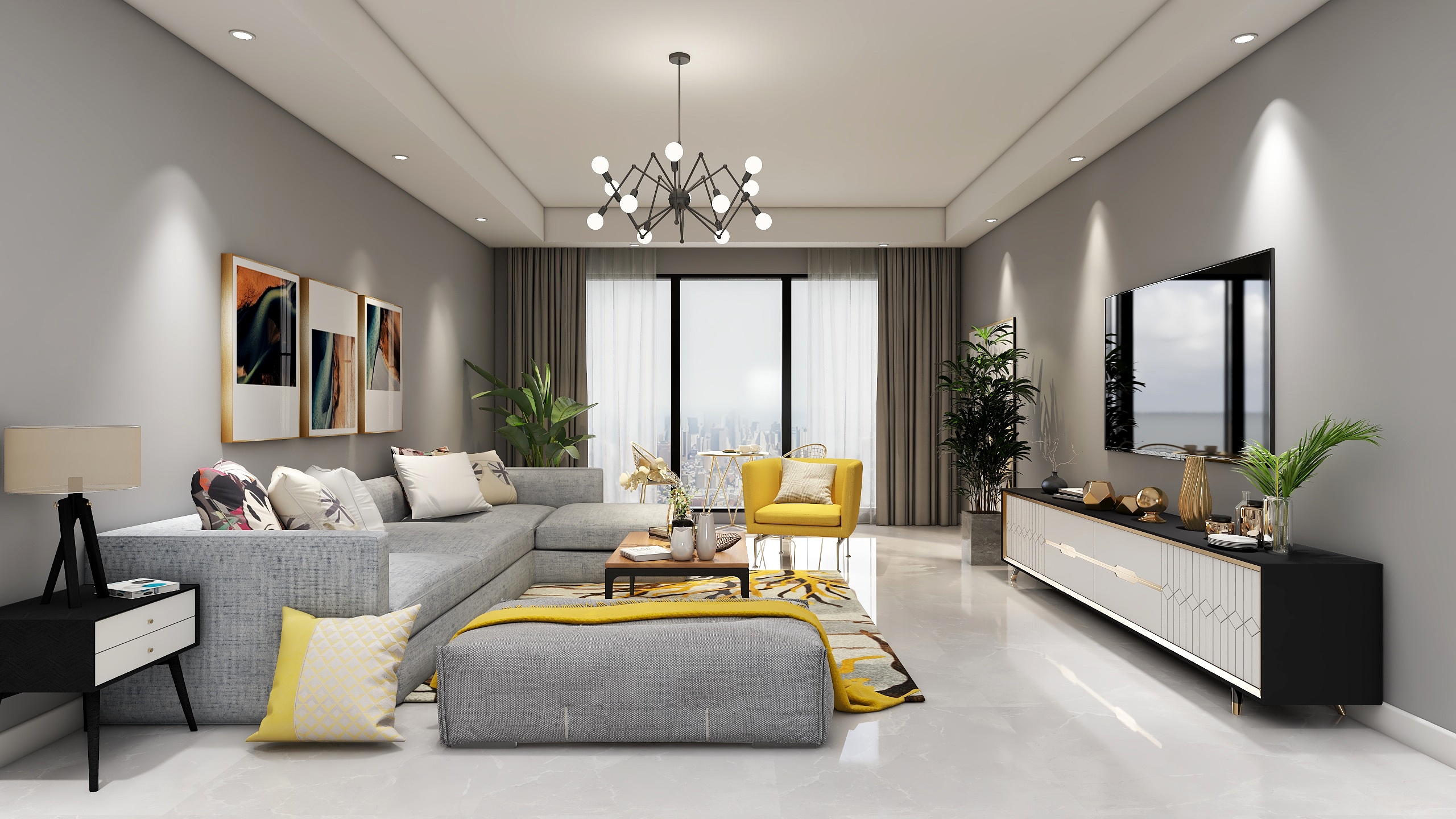 李林-昆明湖现代简约141㎡2室-装修设计方案