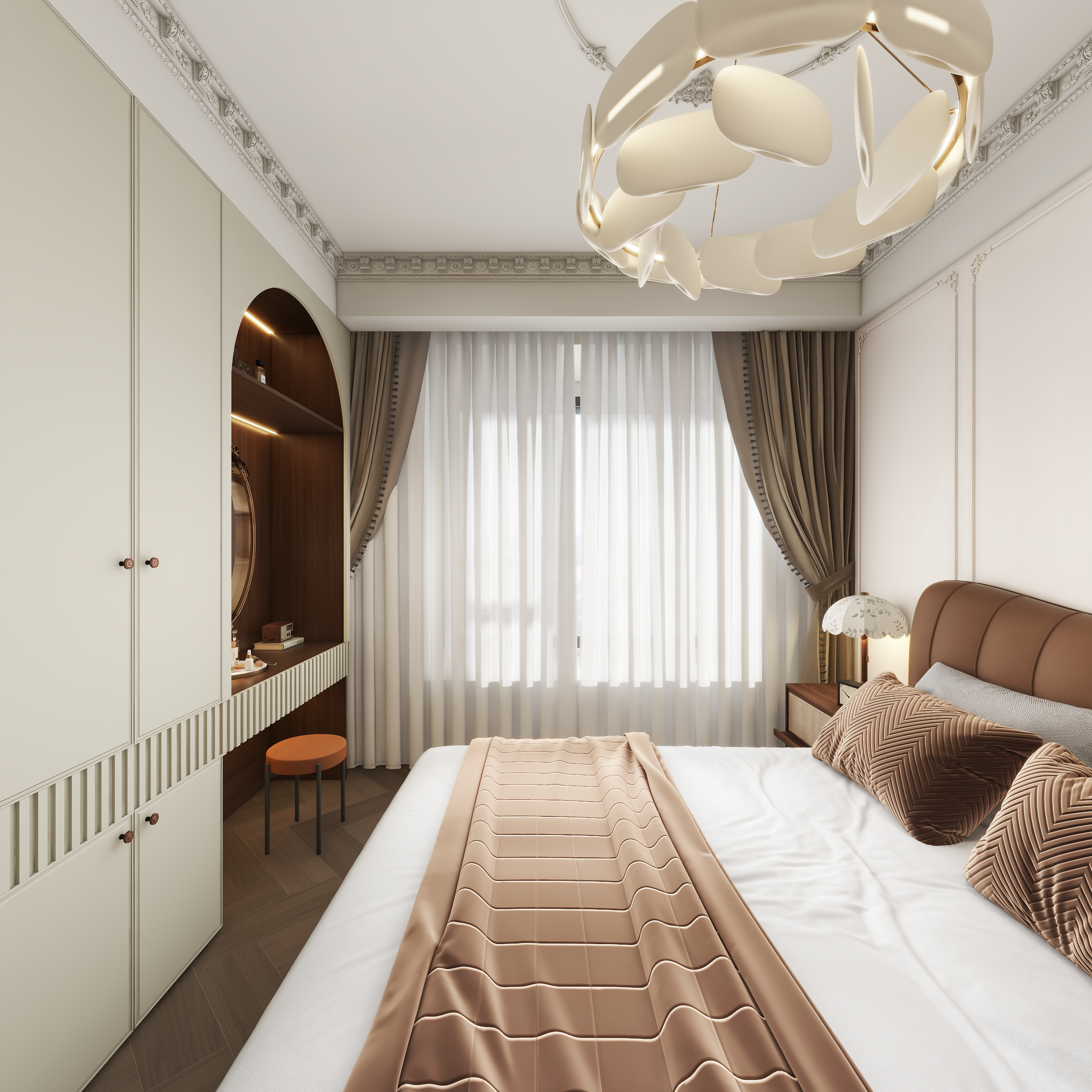 星空设计500一套-混搭122㎡3室一层主卧装修效果图第4张