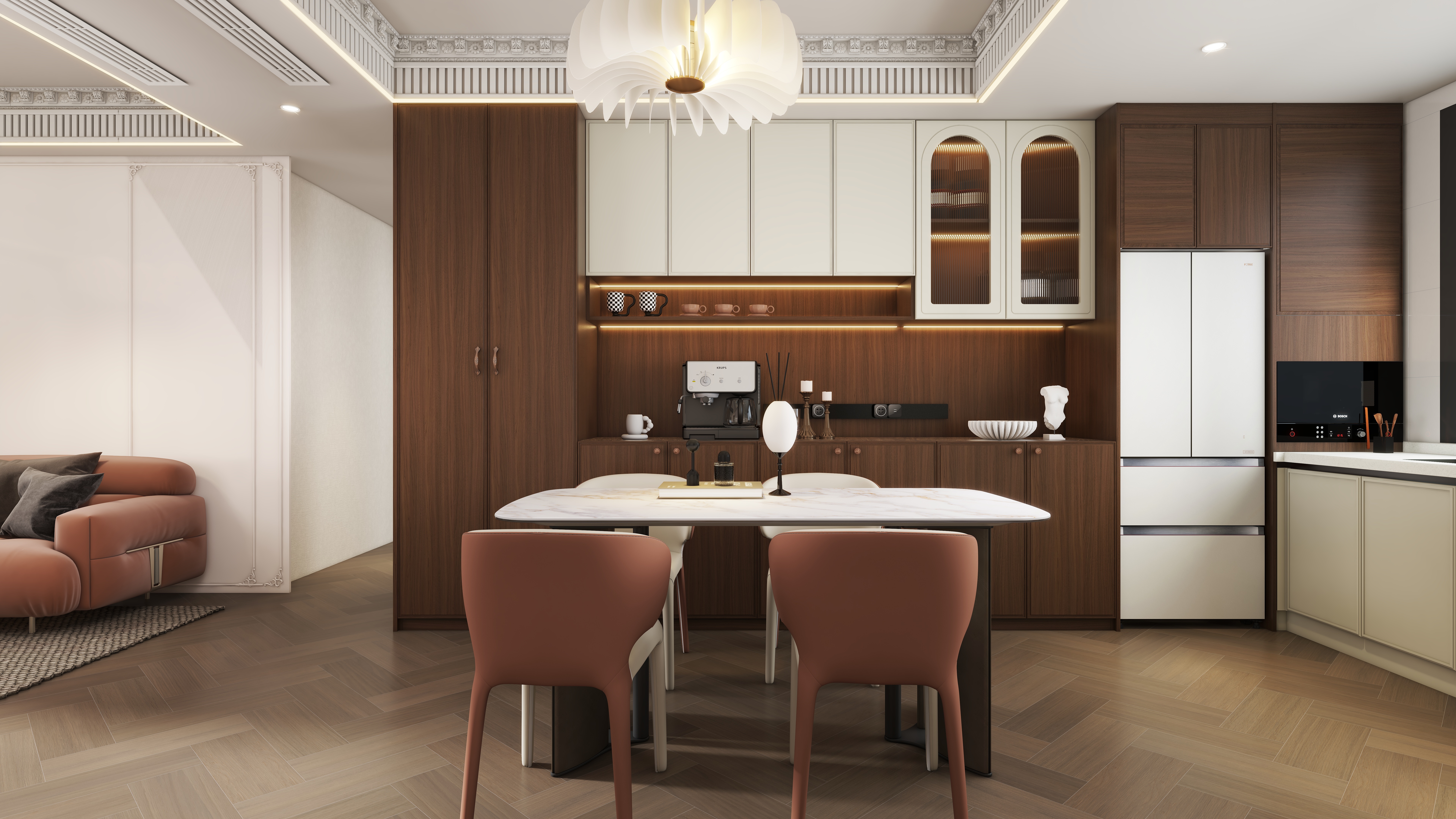 星空设计500一套-混搭122㎡3室一层客餐厅装修效果图第4张