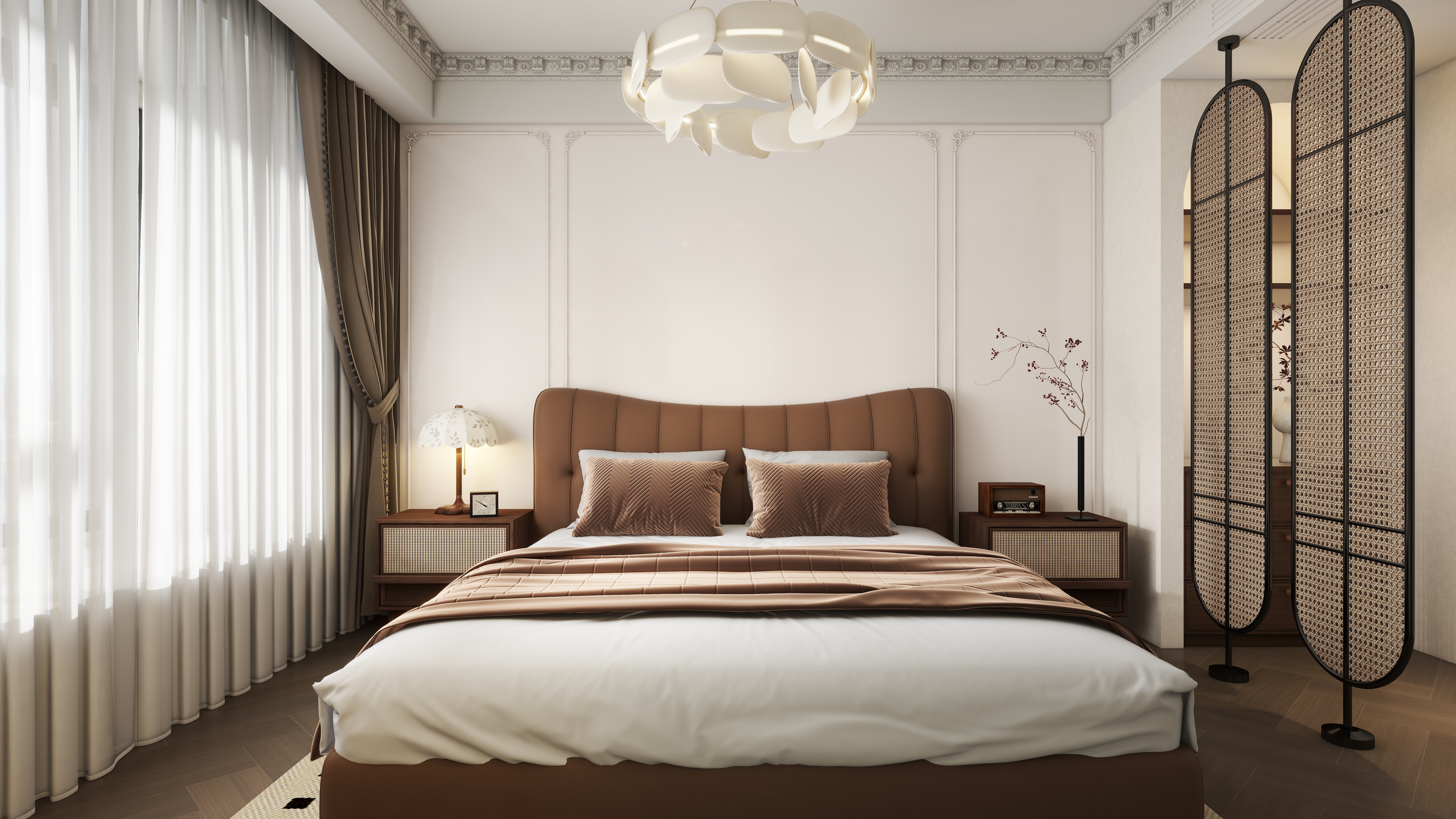 星空设计500一套-混搭122㎡3室一层主卧装修效果图第1张