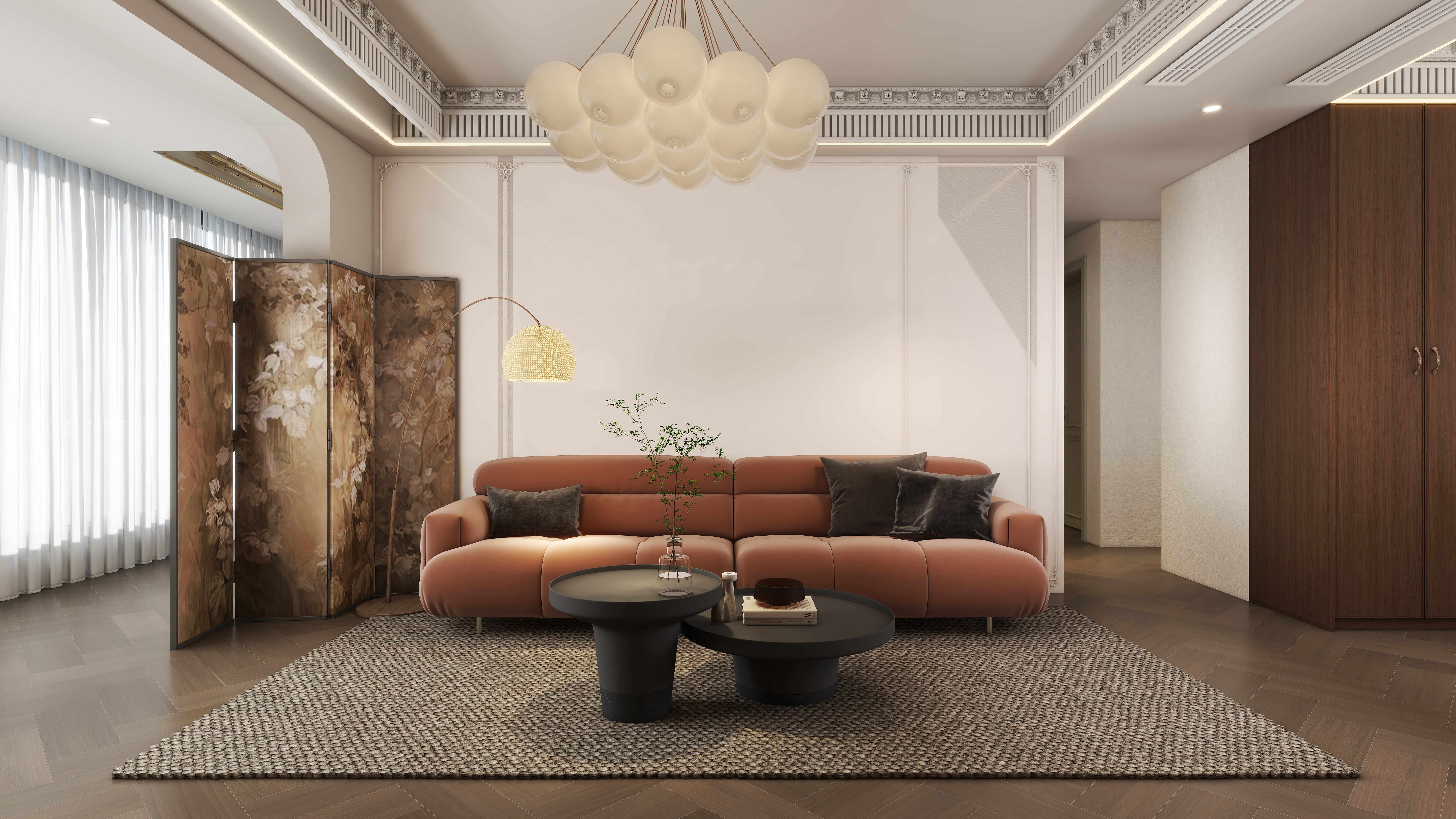 星空设计500一套-混搭122㎡3室一层客餐厅装修效果图第1张