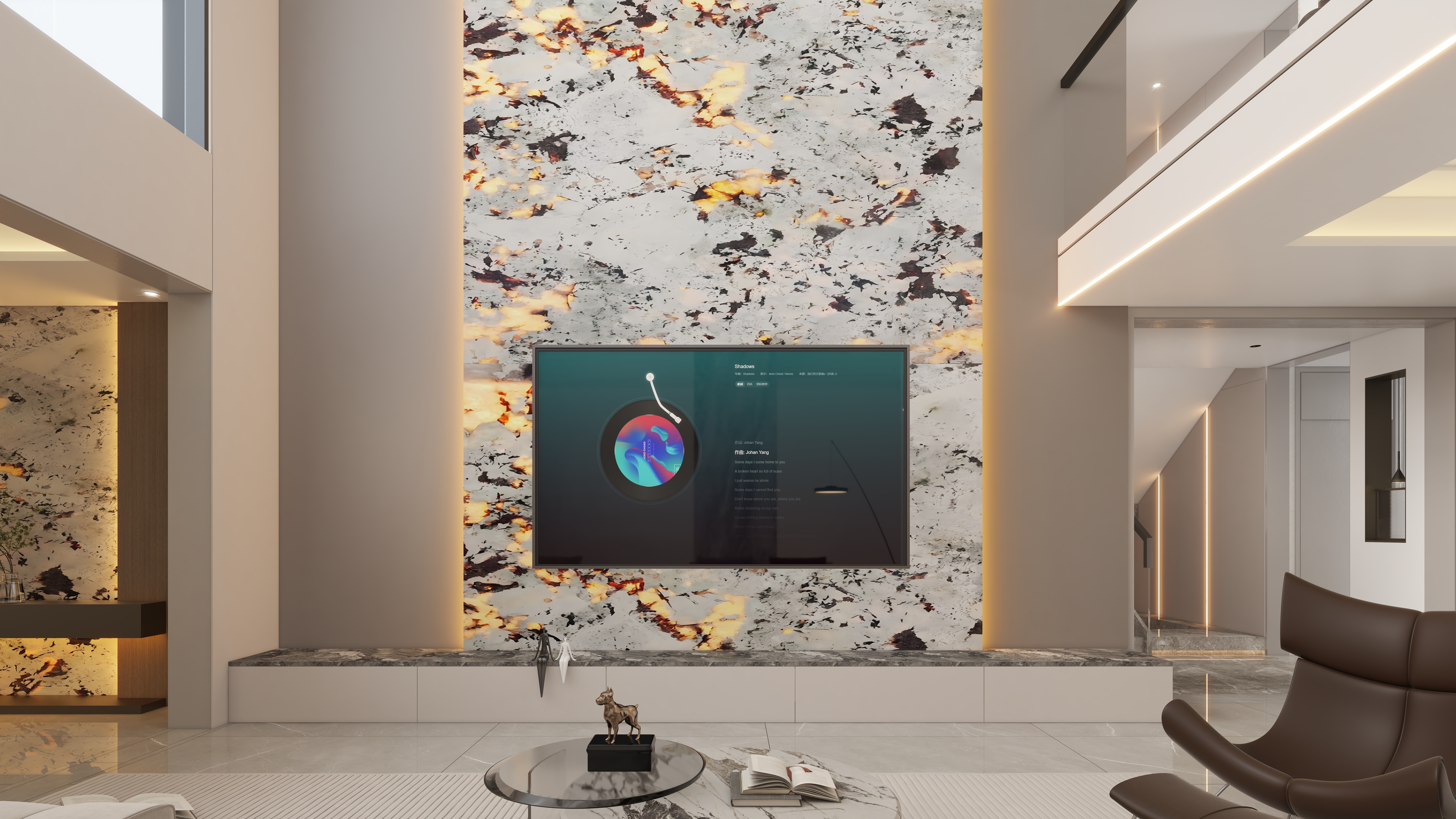 星空设计500一套-轻奢143㎡一层客餐厅装修效果图第4张