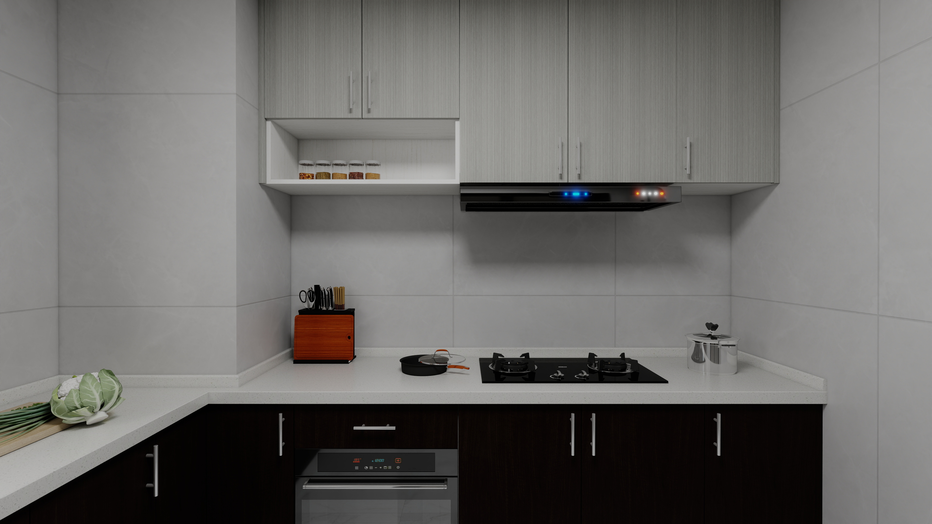 珈源工作室-现代简约。后现代一层厨房装修效果图第1张