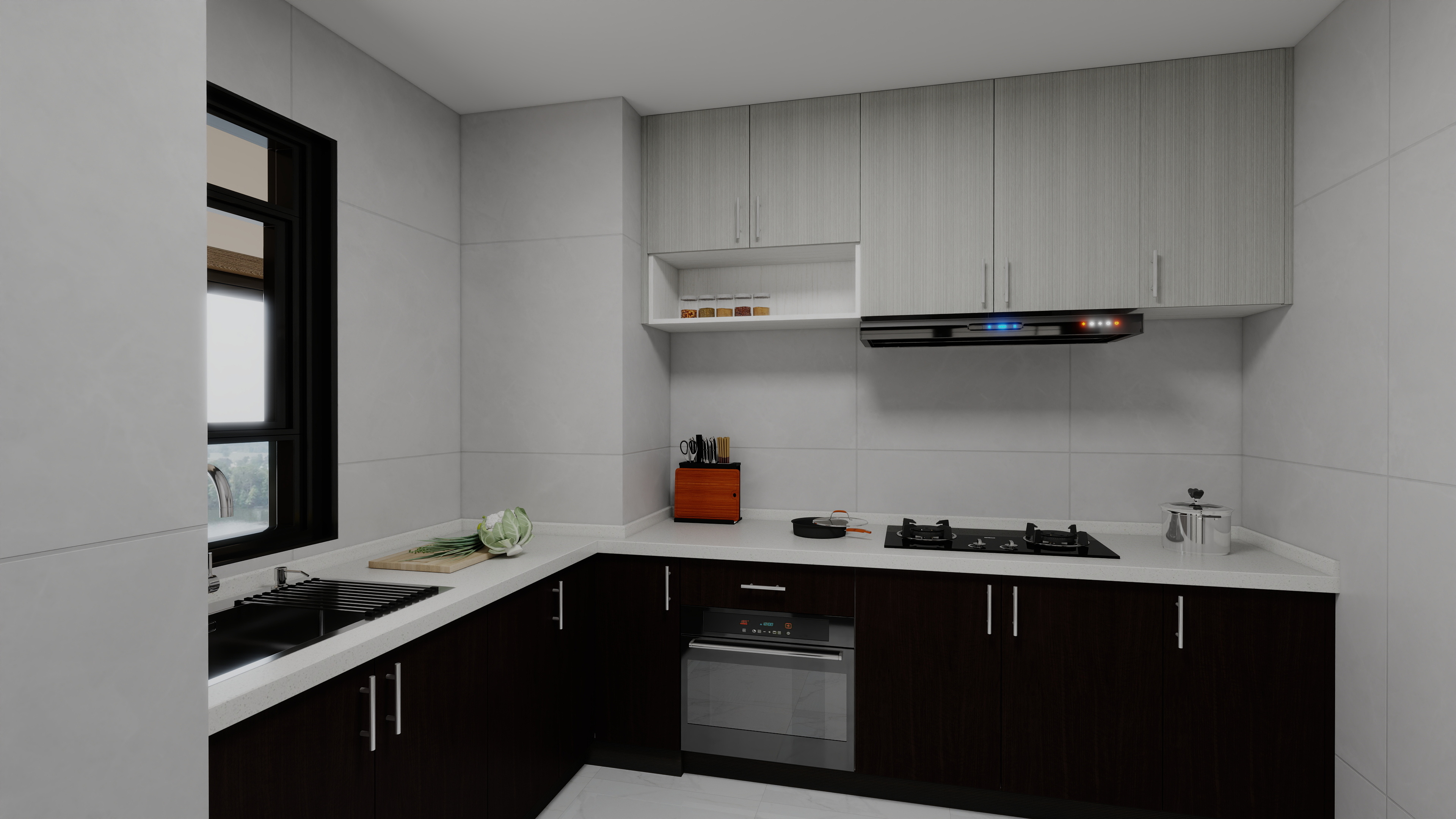 珈源工作室-现代简约。后现代一层厨房装修效果图第3张