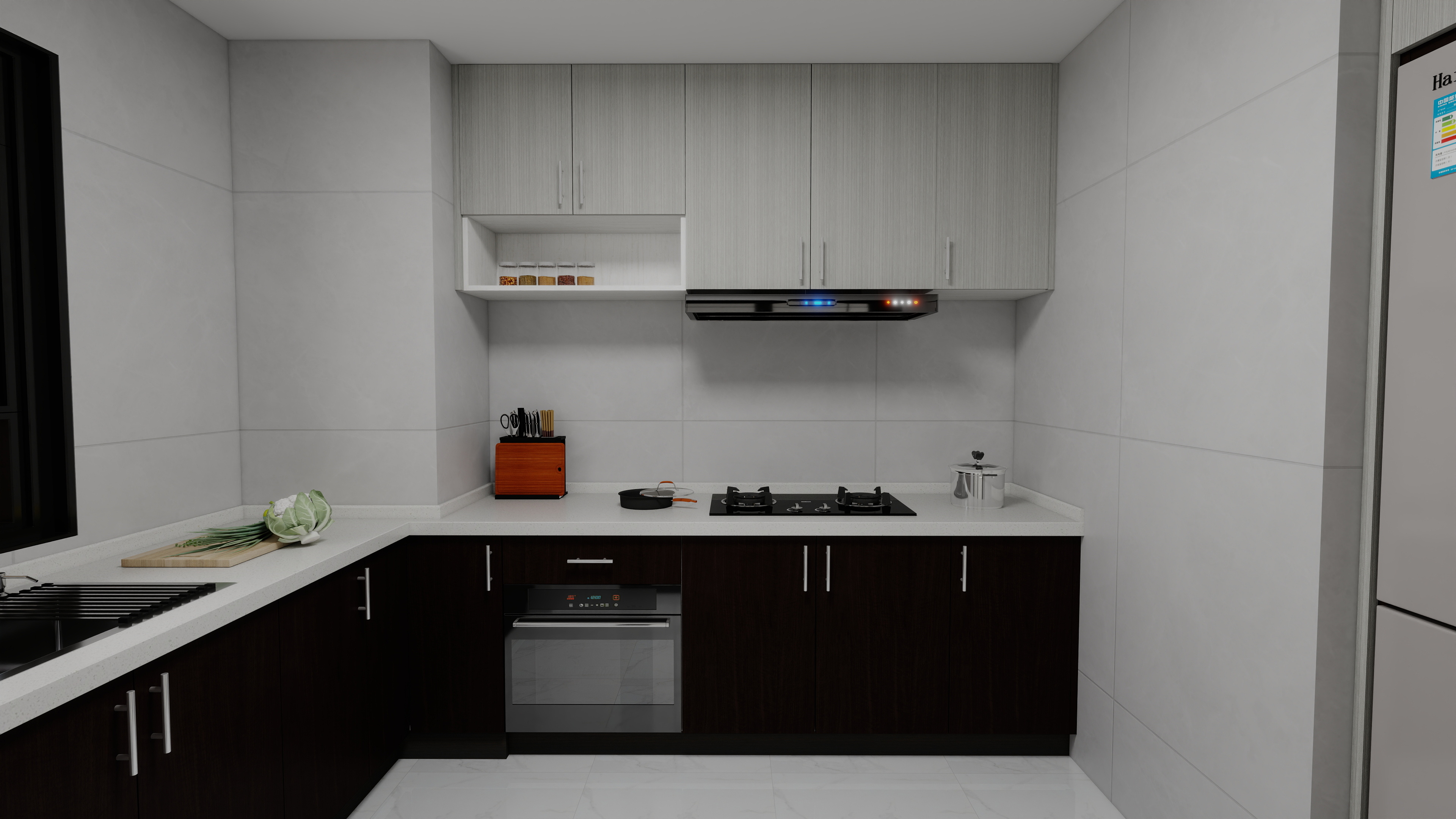 珈源工作室-现代简约。后现代一层厨房装修效果图第2张