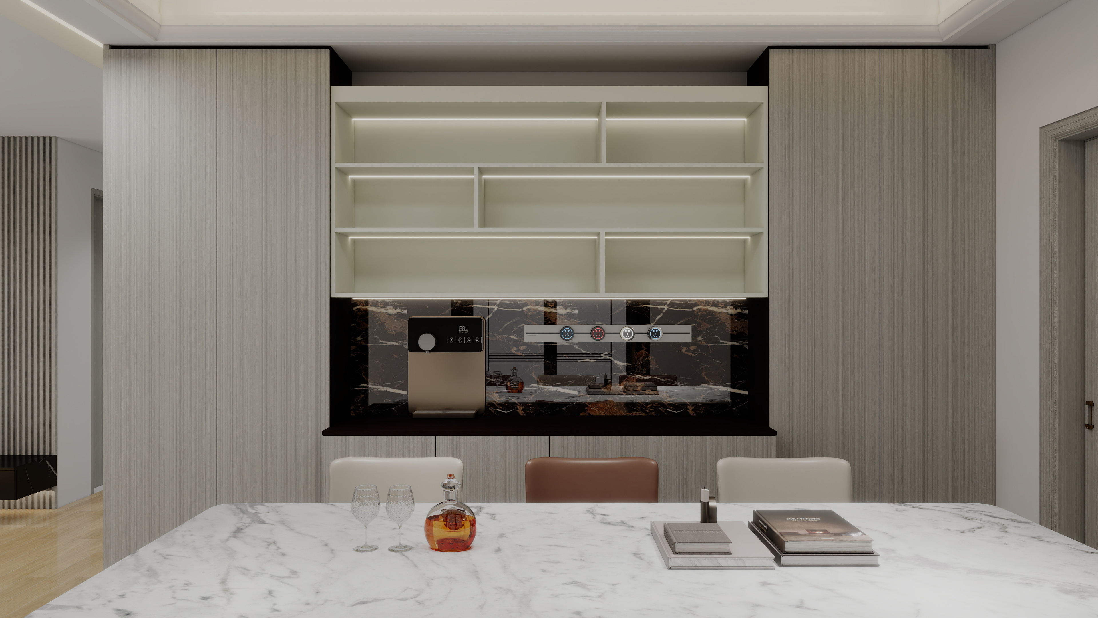 珈源工作室-现代简约。后现代一层起居室装修效果图第2张