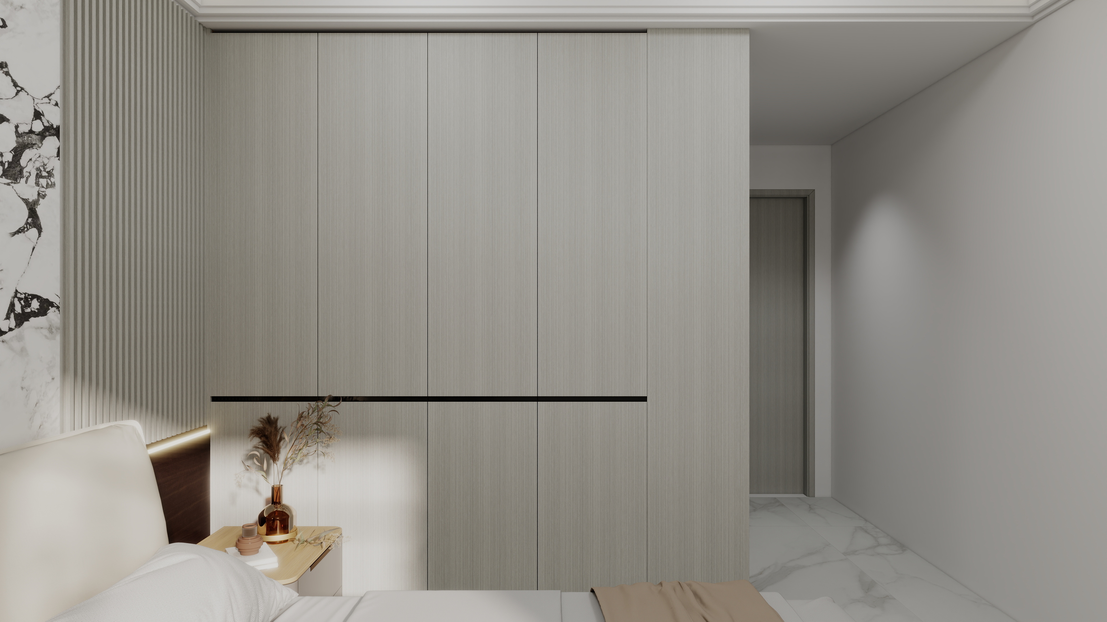 珈源工作室-现代简约。后现代一层次卧装修效果图第1张