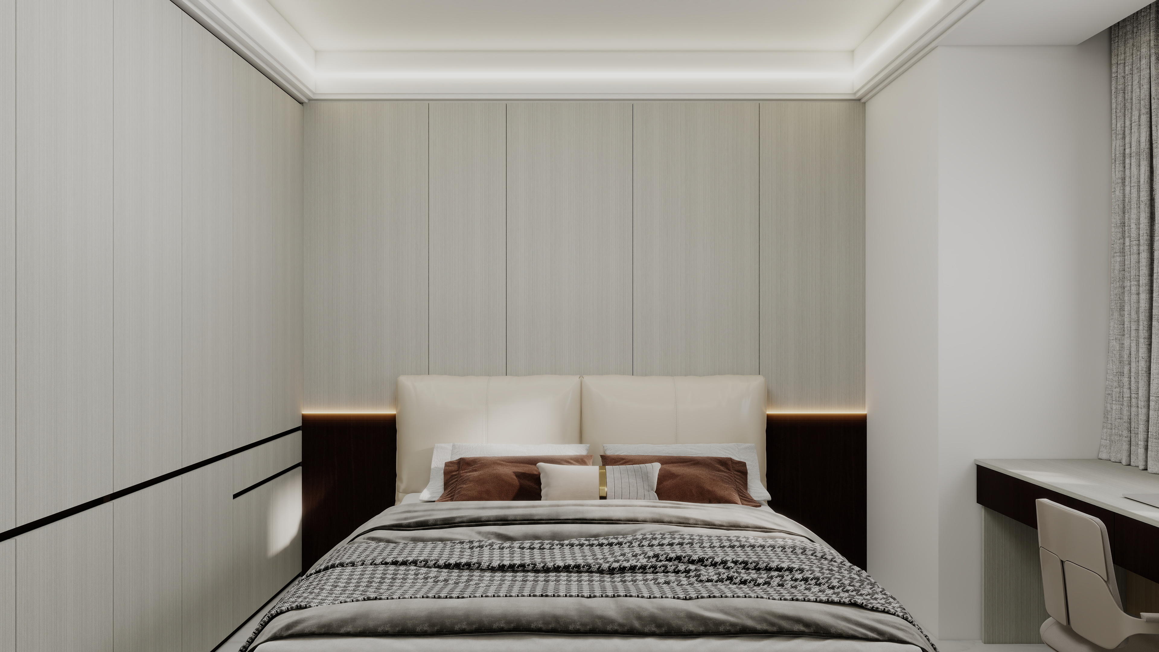 珈源工作室-现代简约。后现代一层次卧装修效果图第2张