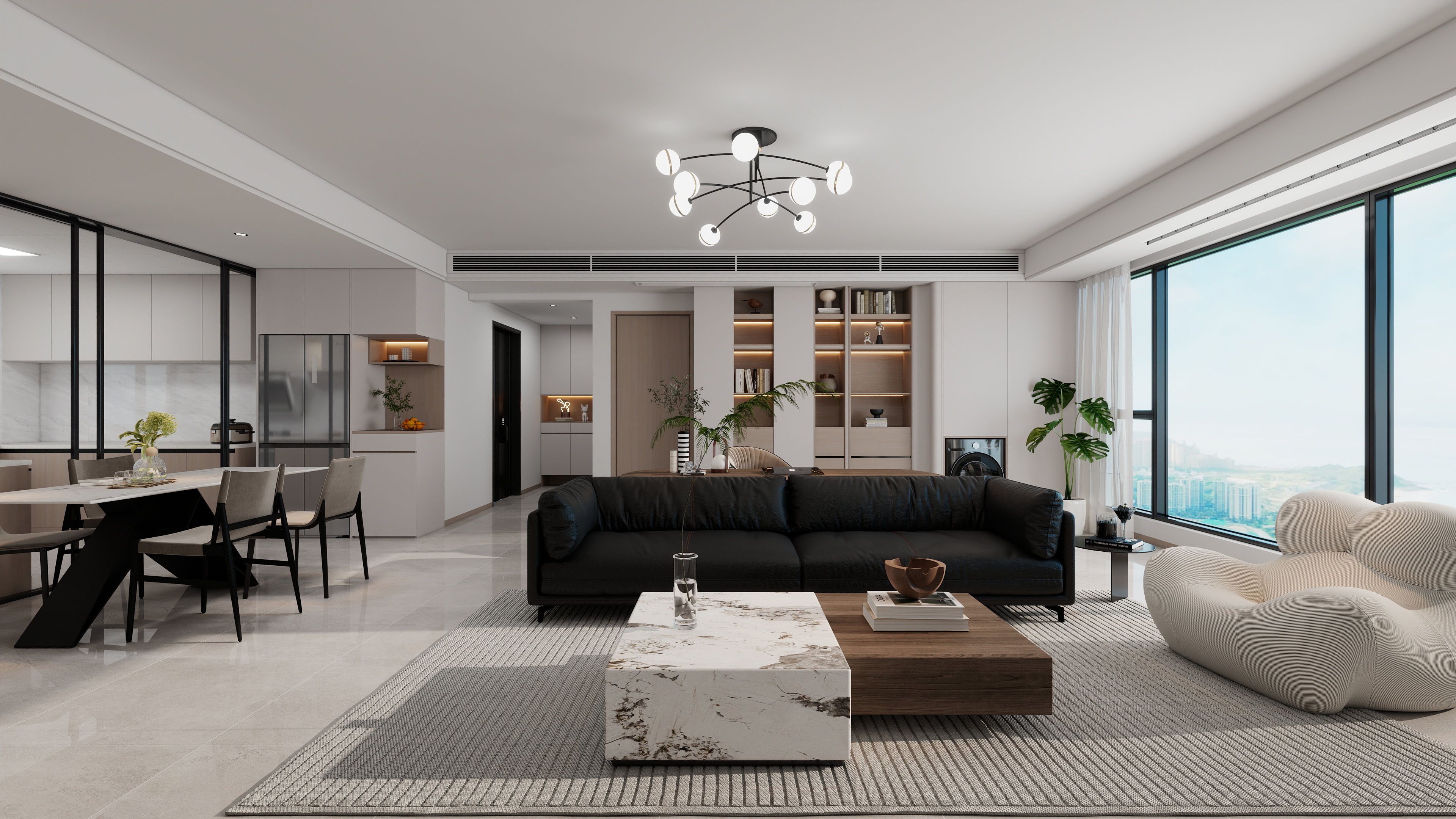 果乐设计-130方现代简约三居室装修效果图