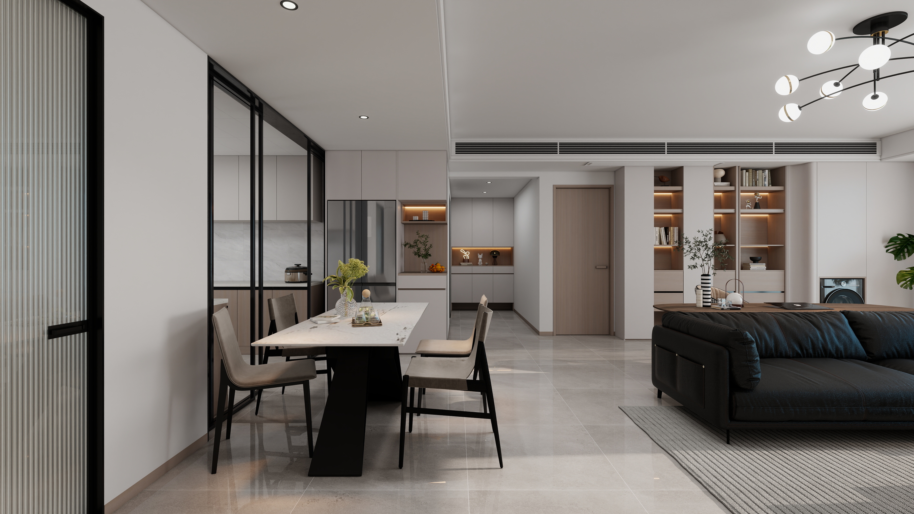 果乐设计-130方现代简约三居室装修效果图