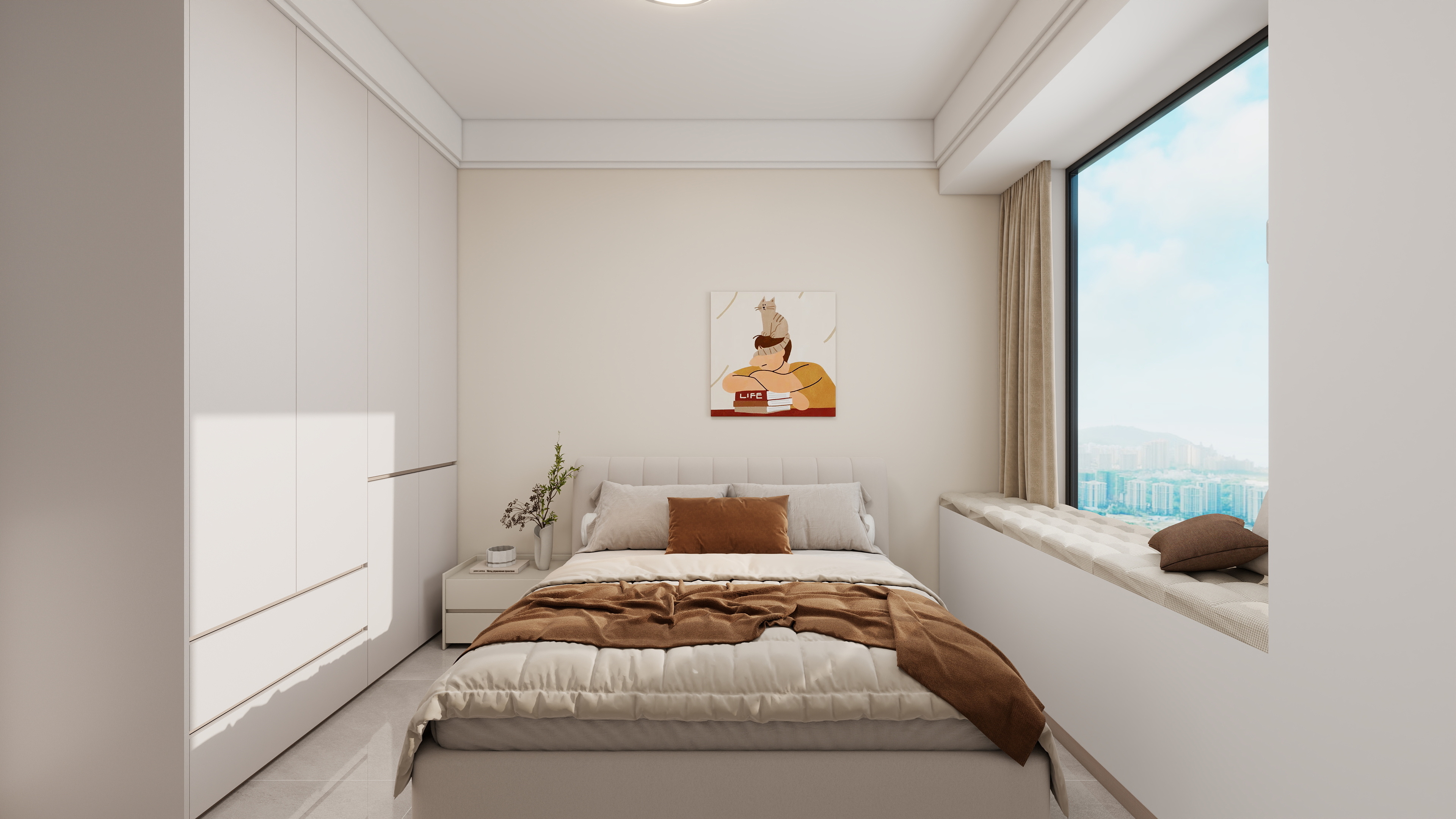 果乐设计-130方现代简约三居室装修效果图