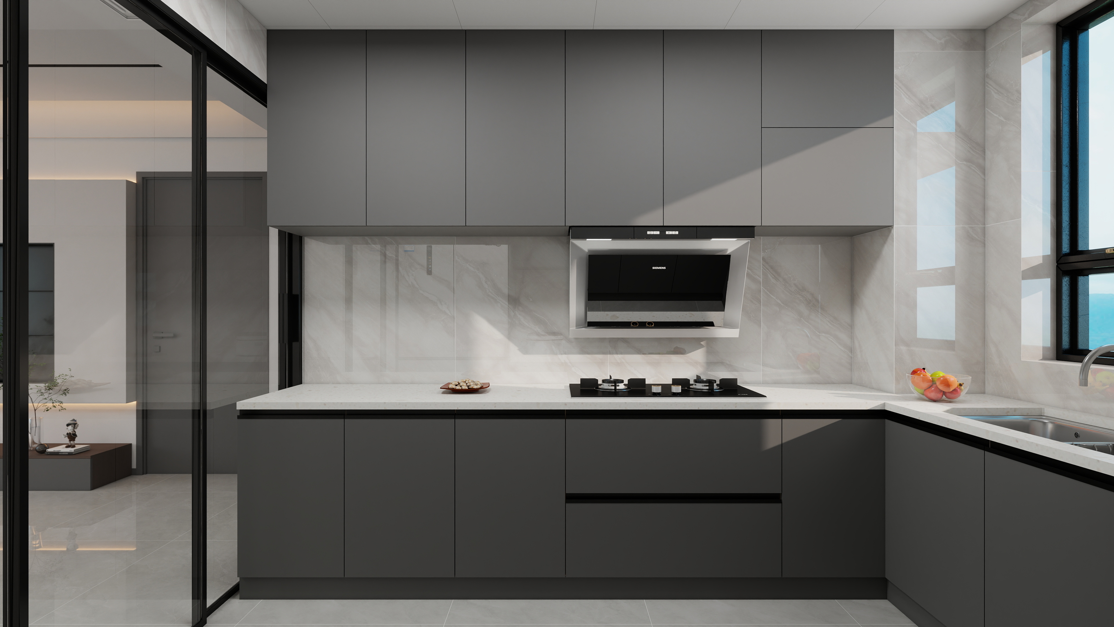 果乐设计-124方意式轻奢风格三居室装修效果图