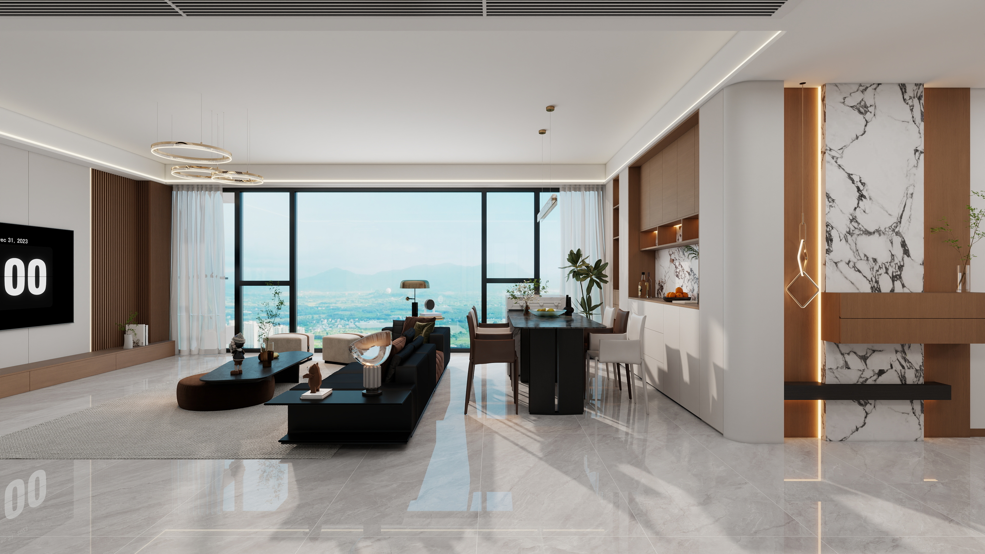 果乐设计-144方轻奢风格四居室装修效果图