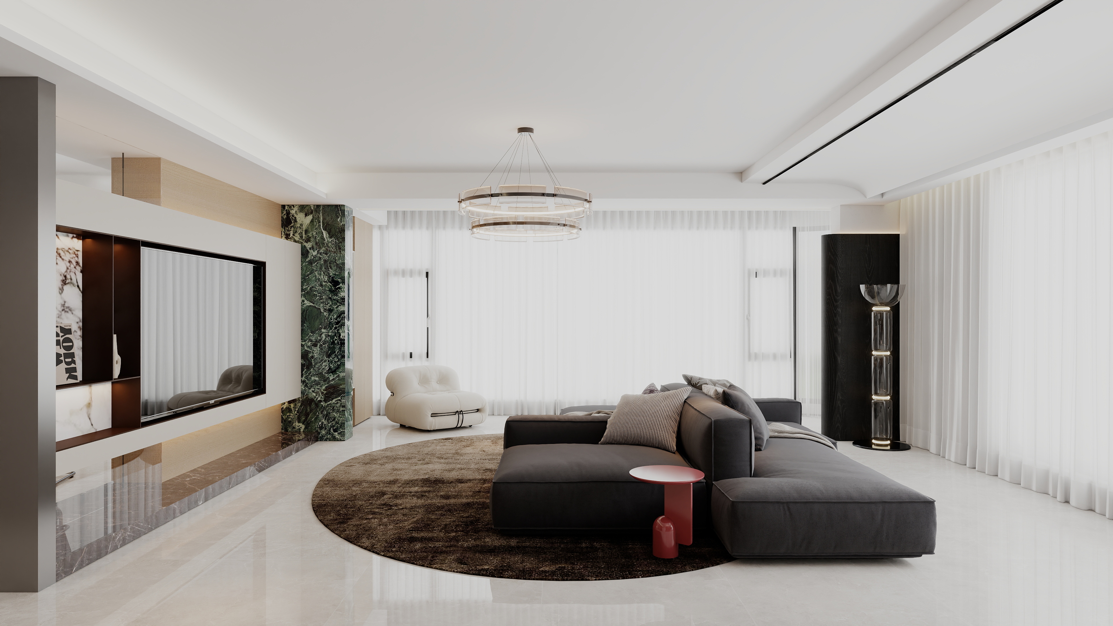 至简名设一钱春-188平现代轻奢三居室【春】-装修设计方案